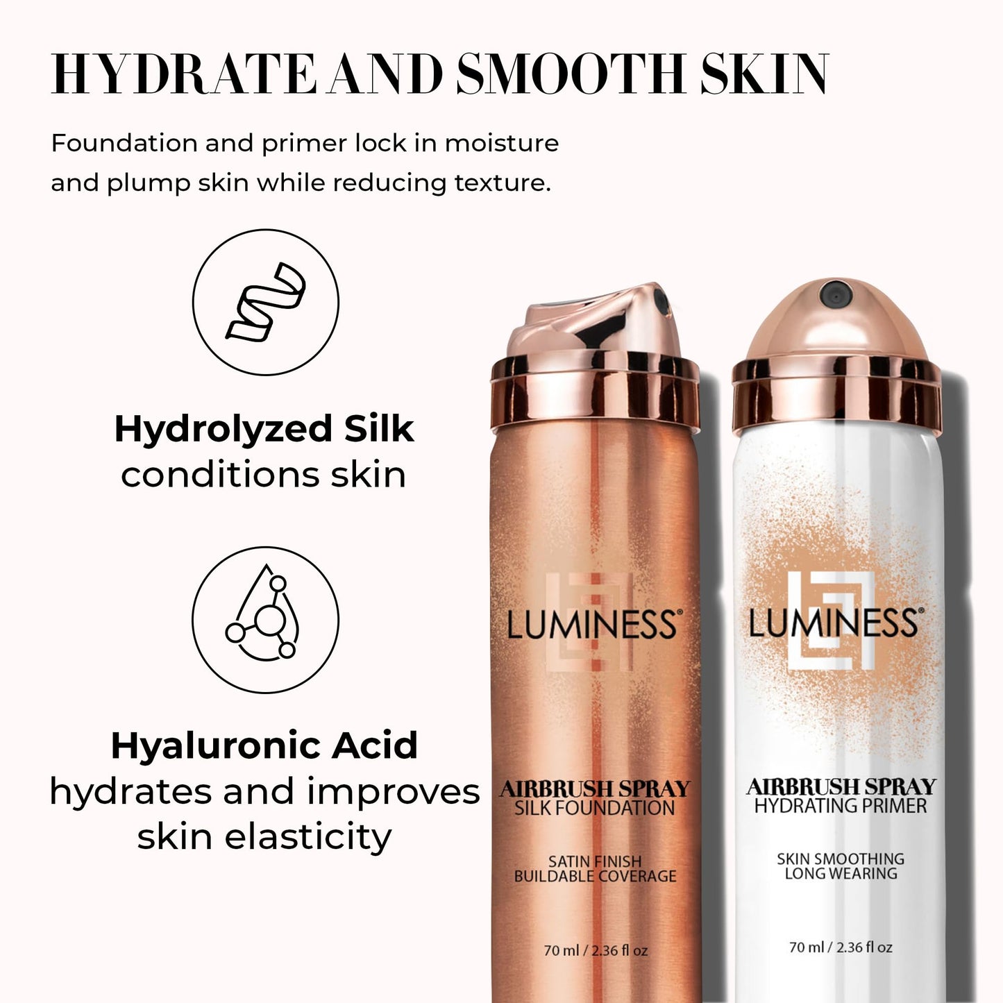 LUMINESS Airbrush Spray Silk Foundation Starter Kit - Fair Light - Foundation, Primer & Dual-Sided Angled Buffing Brush - Medium, Buildable Coverage, Anti-Aging Formula Hydrates & Moisturizes