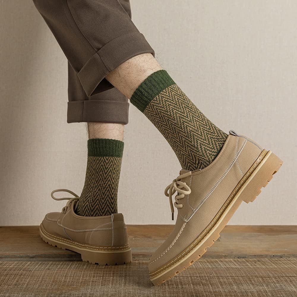 TAXCAIX 5 Pack Winter Socks For Women Knitted Socks Thick Warm Soft ouple Socks Free Size 6-11 (08)