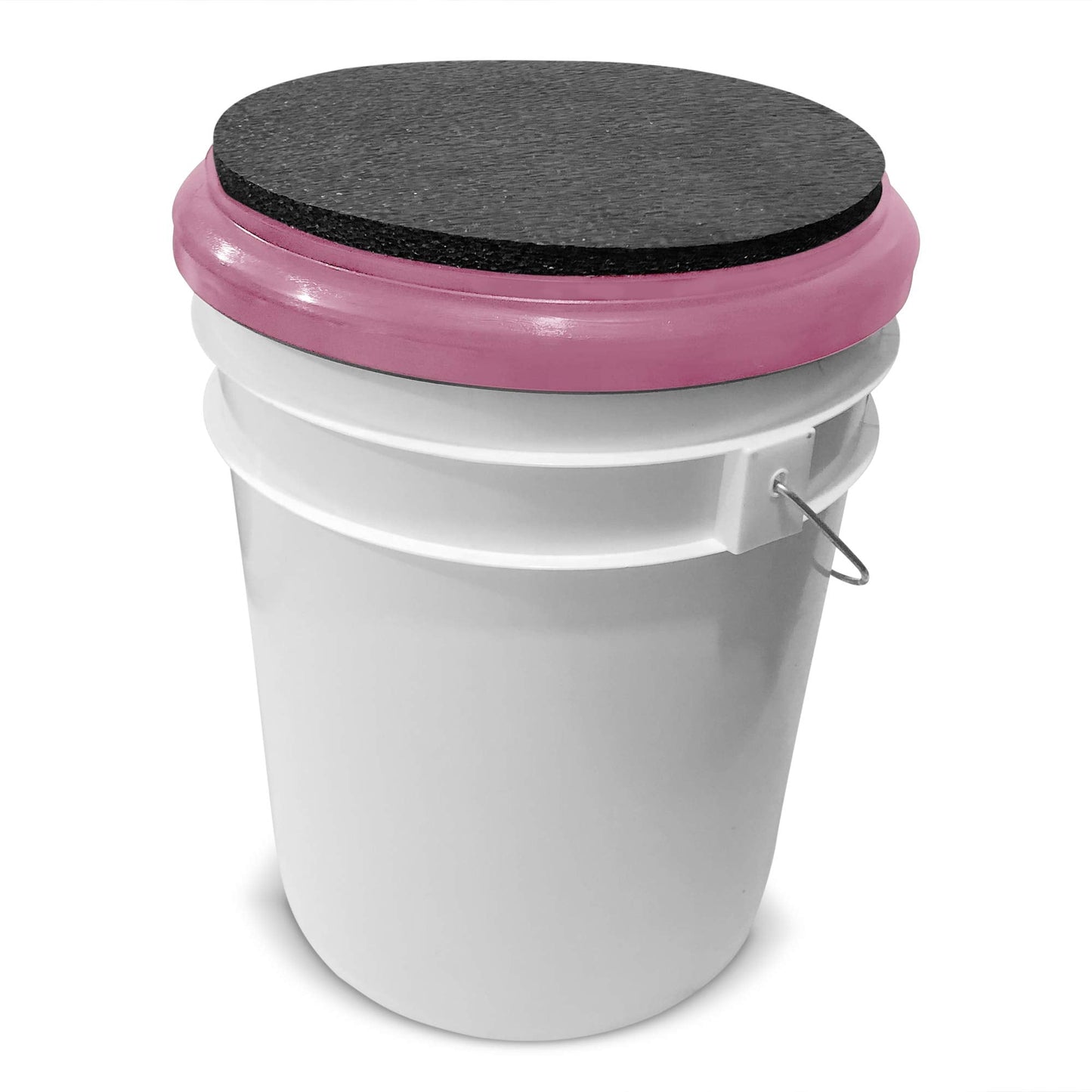 Pink Bucket lid seat with Black pad-by Bucket Lidz