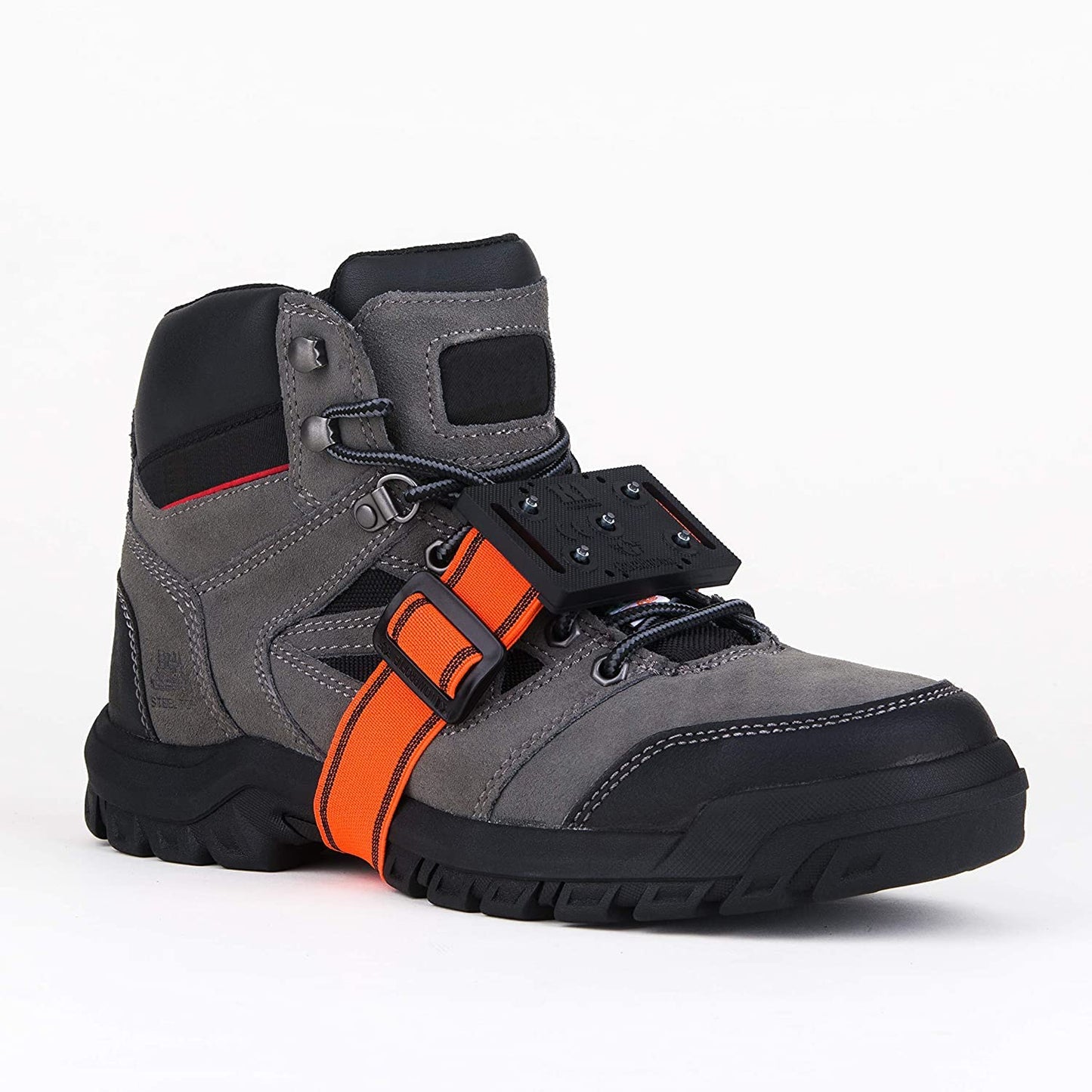 K1 Mid-Sole Ice Cleats - Rotatable Traction Aids For Shoes/Boots - Indoor/Outdoor, Climbing, Driving - Low Profile - Orange