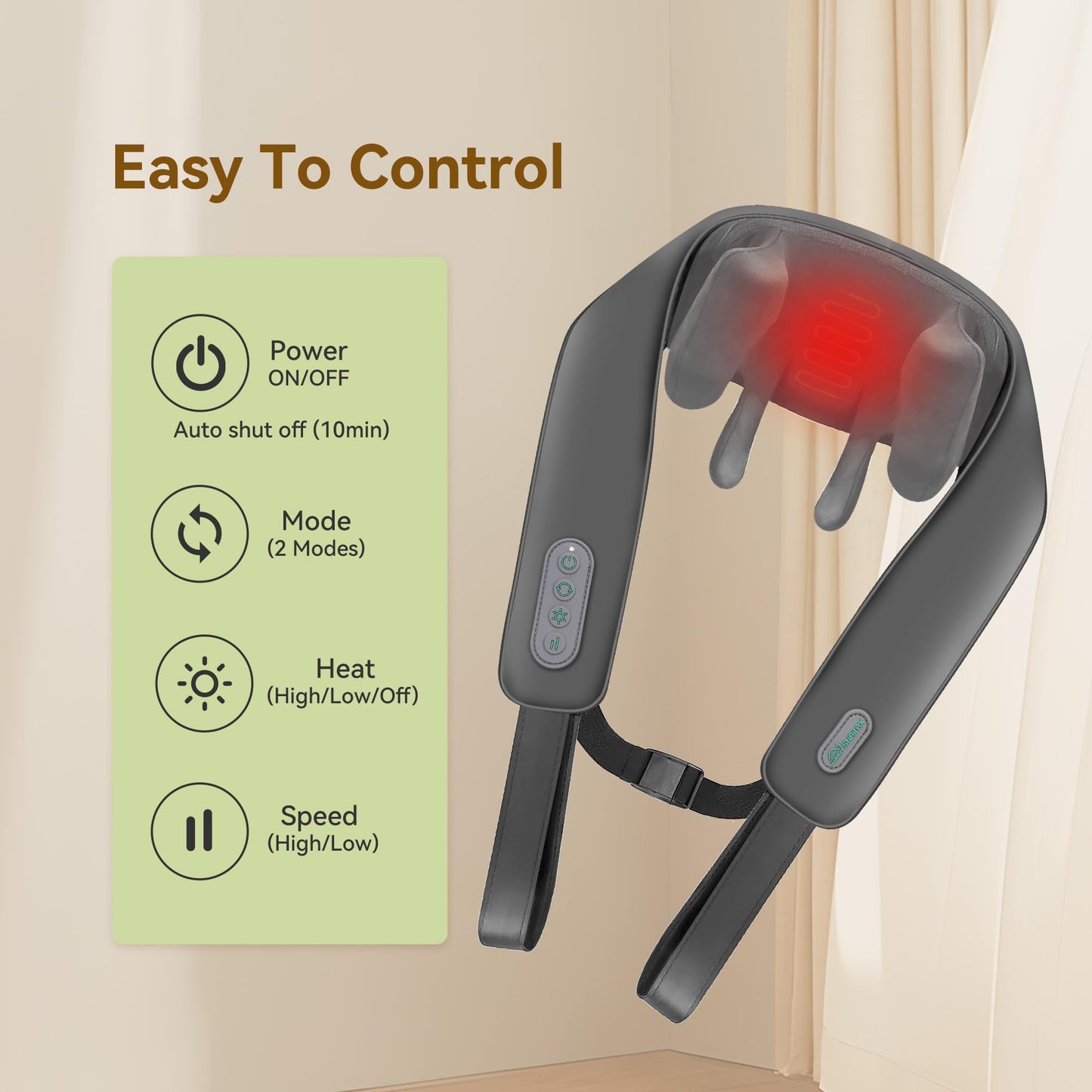 Snailax Neck Massager for Pain Relief Deep Tissue, Neck Massage with Heat, Cordless Massager for Back and Shoulder Pain, Deep Kneading Back Massager, Gift for Mom Dad