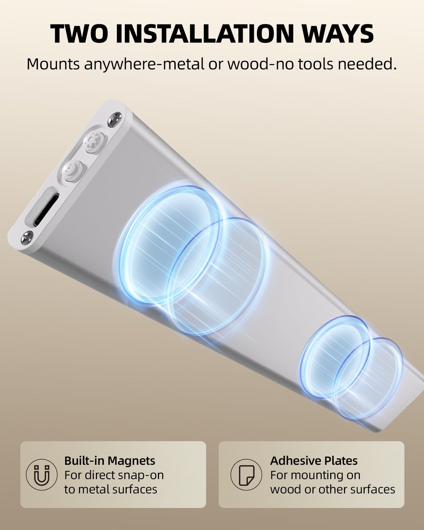 AMETHEUS 6-Pack Under Cabinet Lighting Wireless, LED Motion Sensor Light Indoor, Rechargeable Closet Lights Battery Operated, Dimmable & 3 Color Temps, Under Counter Lights for Kitchen, Stairs (8inch)