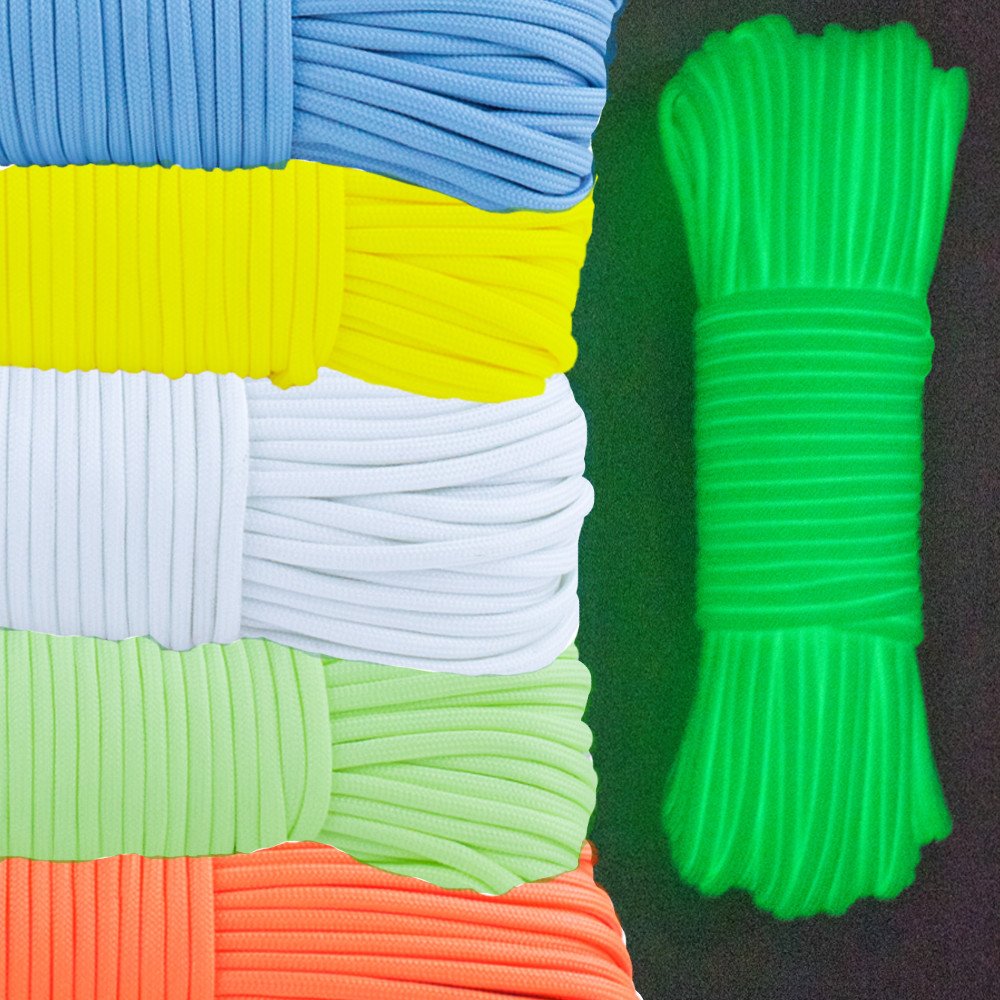 Glow in The Dark Zesty 550lb Paracord – 21 Strand Luminous Parachute Cord for Nighttime Outdoor Utility