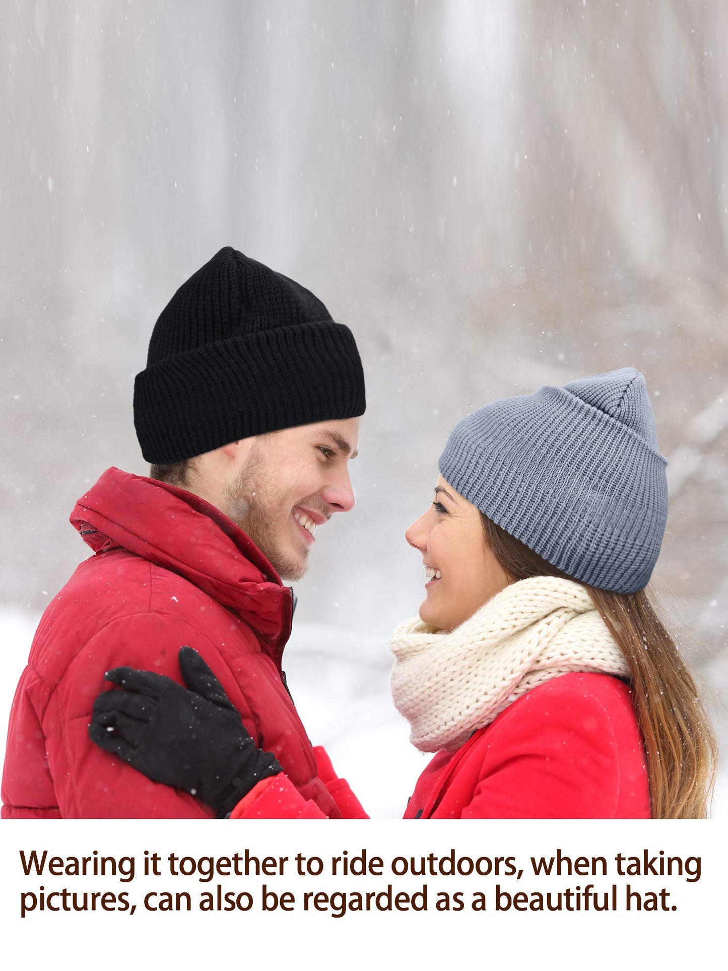 HESTYA 2 Holes Ski Masks Winter Balaclava Knitted Full Face Cover Mask Beanie Hat for Men Women Cold Weather Outdoor Sports(Black, Medium)