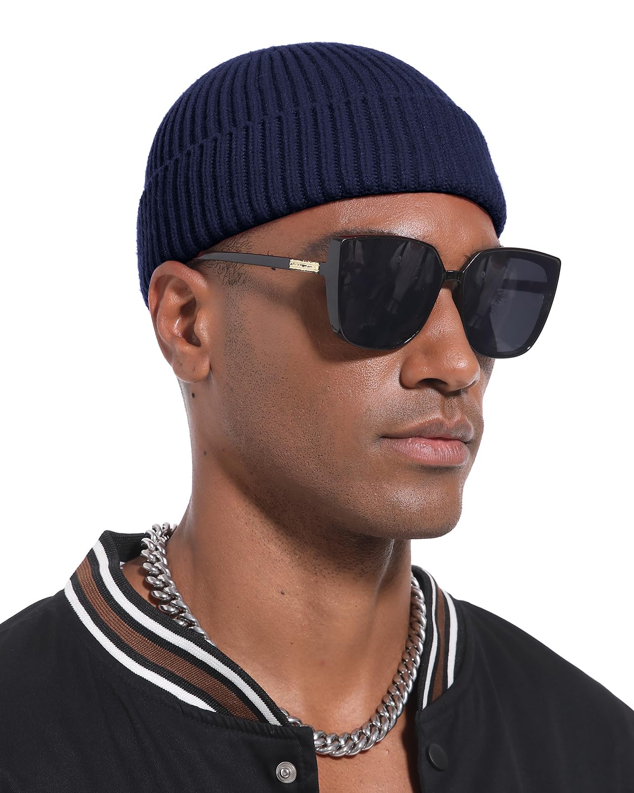 PHILIGHTS 2PCS Swag Wool Short Fisherman Beanie for Men Women, Knit Cuff Warm Winter Hats, Soft Trawler Skull Cap Watch Hat Unisex