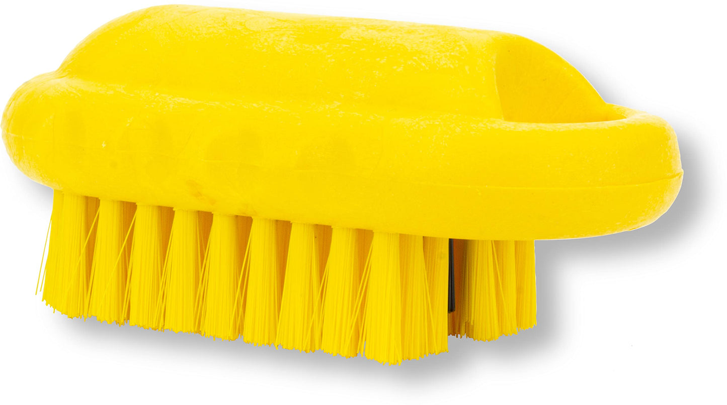 SPARTA Nail Scrub Brush Commercial-Grade, Heavy-Duty Hand and Fingernail Brush with Stiff Bristles for Gardeners, Mechanics, And Foodservice Personnel, Plastic, 5 Inches, Yellow