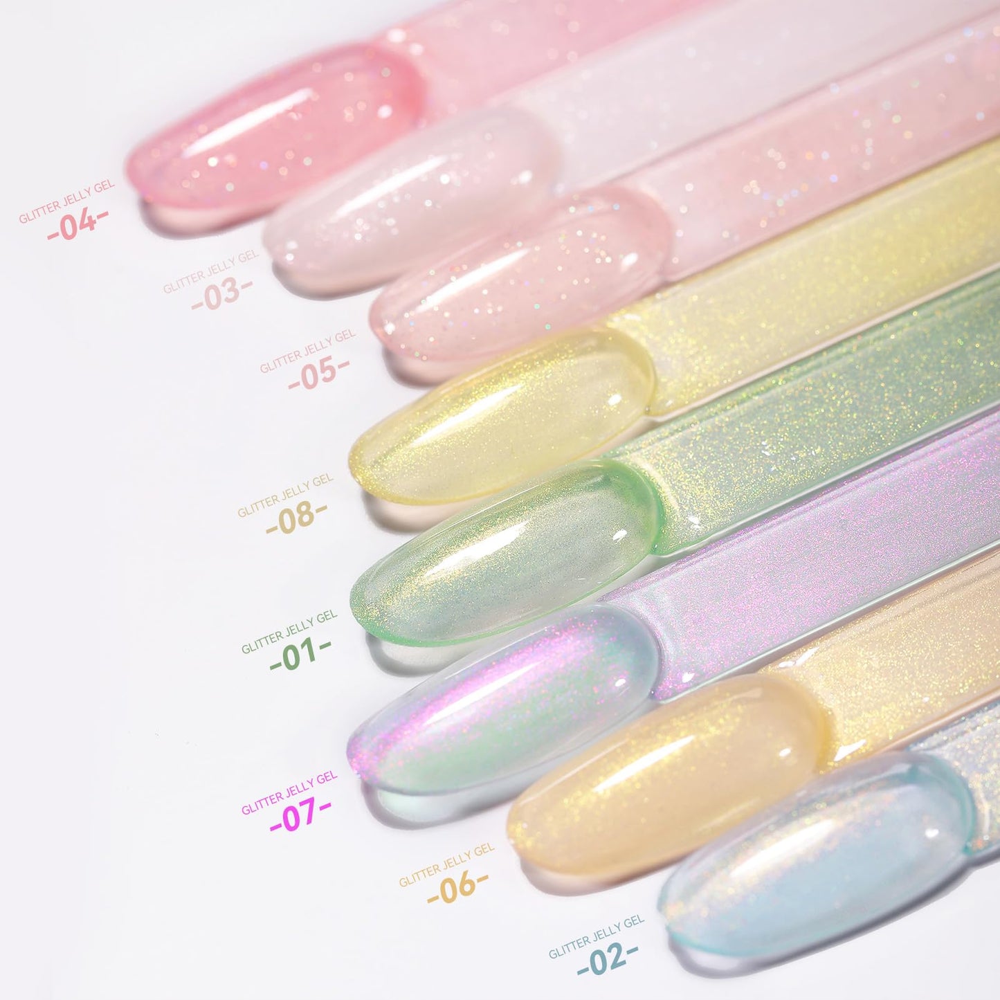 Born Pretty Jelly Gel Nail Polish Jelly Glitter Nude Pink Gel Polish Holographic Shimmer Nude Pink Natural Translucent Soak Off Hema-Free Gel Polish Nail Art DIY 15ML