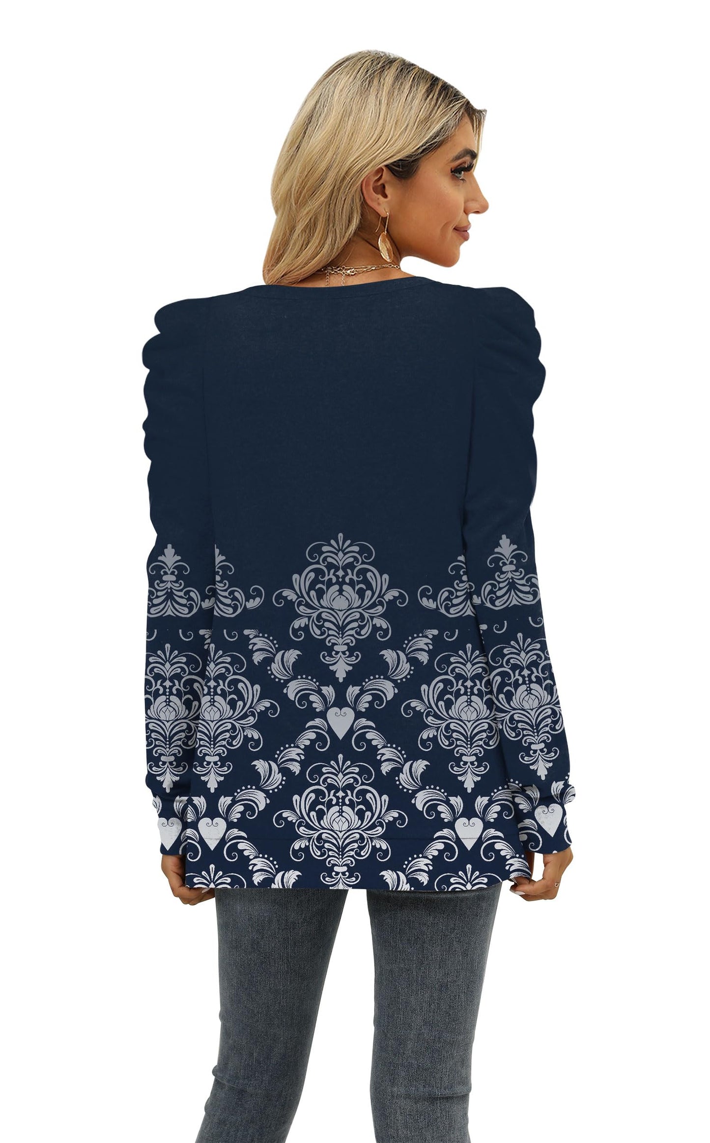 XIEERDUO Womens Sweatshirts Round Neck Long Sleeve Shirts Warm Winter Clothes Trendy XL