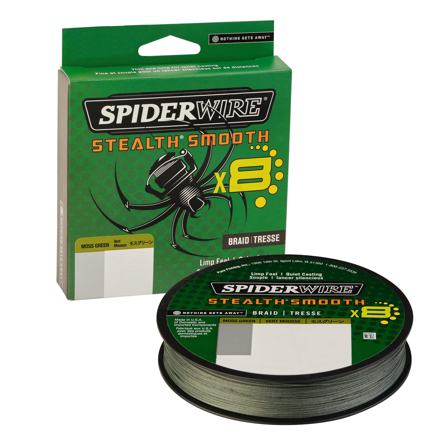 SpiderWire Stealth® Translucent Superline, Moss Green, 15lb | 6.8kg, 200yd | 182m Braided Fishing Line, Suitable for Saltwater Environments