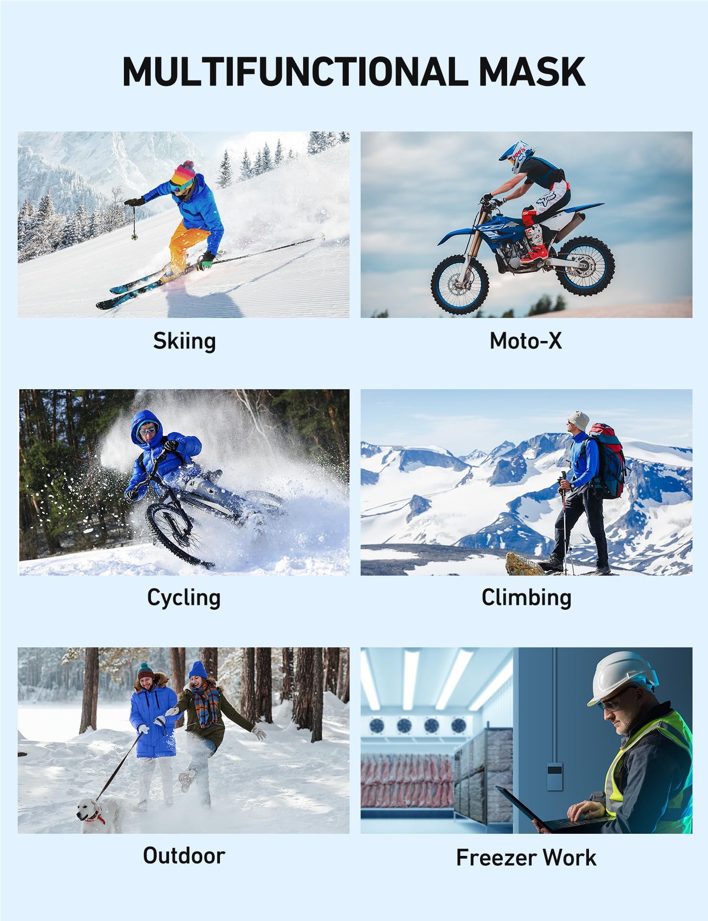 AstroAI 2 Pack Balaclava Ski Mask Winter Fleece Thermal Face Mask Cover for Men Women Warmer Windproof Breathable, Cold Weather Gear for Skiing, Outdoor Work, Riding Motorcycle & Snowboarding, Black