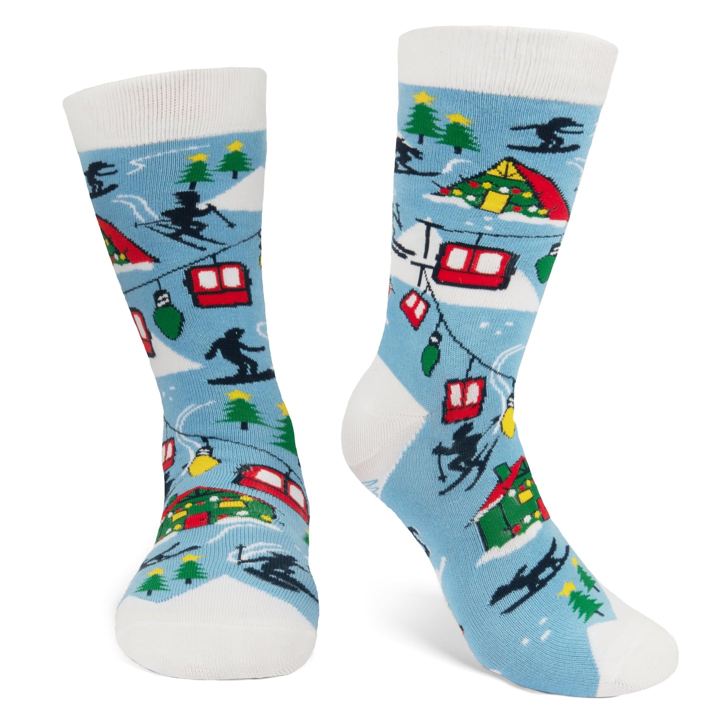 Lavley Tis The Ski-son Funny Christmas Socks with Santa - Skiing Stocking Stuffer Ski Gift For Skiers, Snowboarders - Unisex for Men & Women, One Size