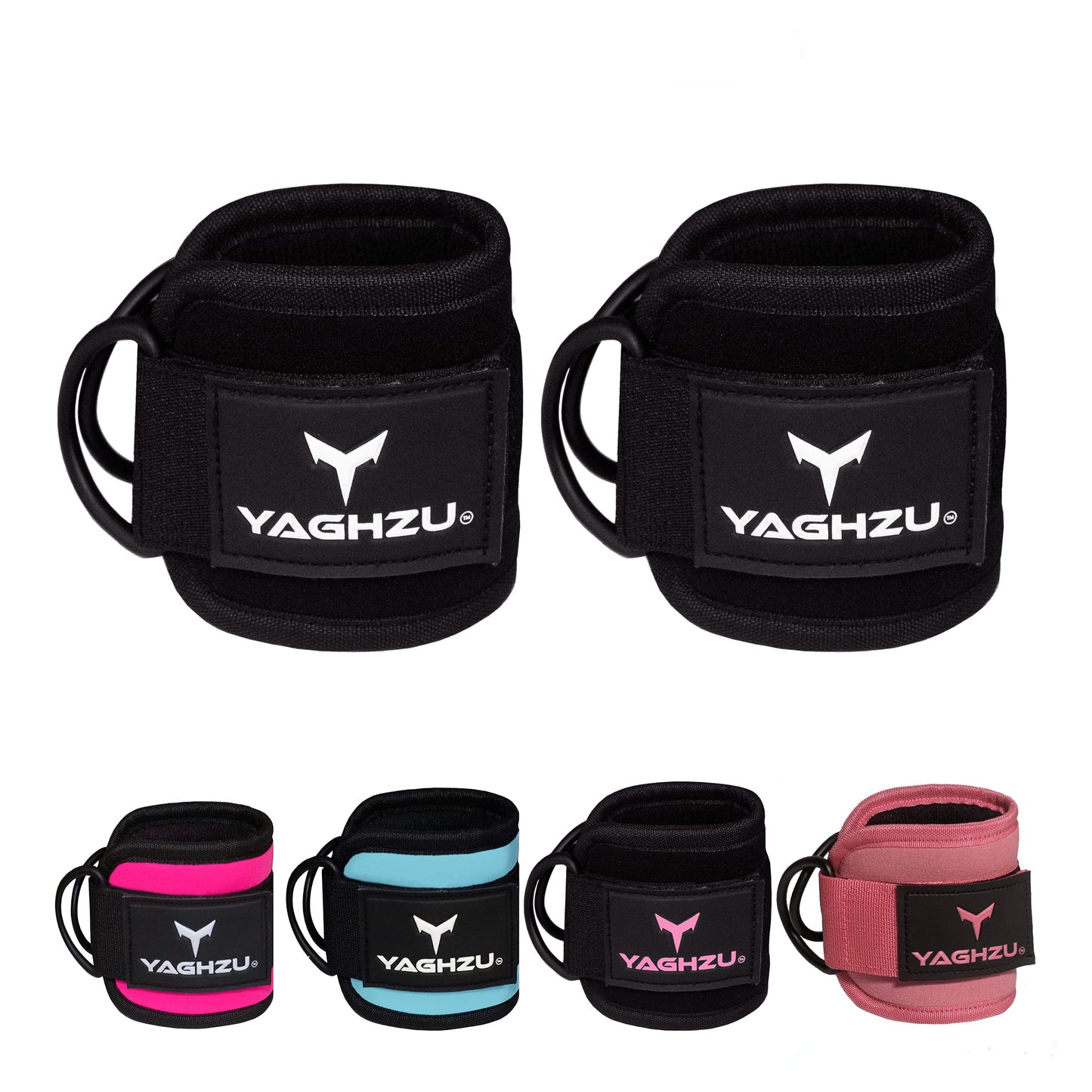YAGHZU Ankle Straps for Cable Machines Women - Adjustable Gym Ankle Strap for Cable Machine, Neoprene Padded Cable Straps, Durable Leg Strap with Cable Cuff, Glute Kickback Ankle Strap with D Rings
