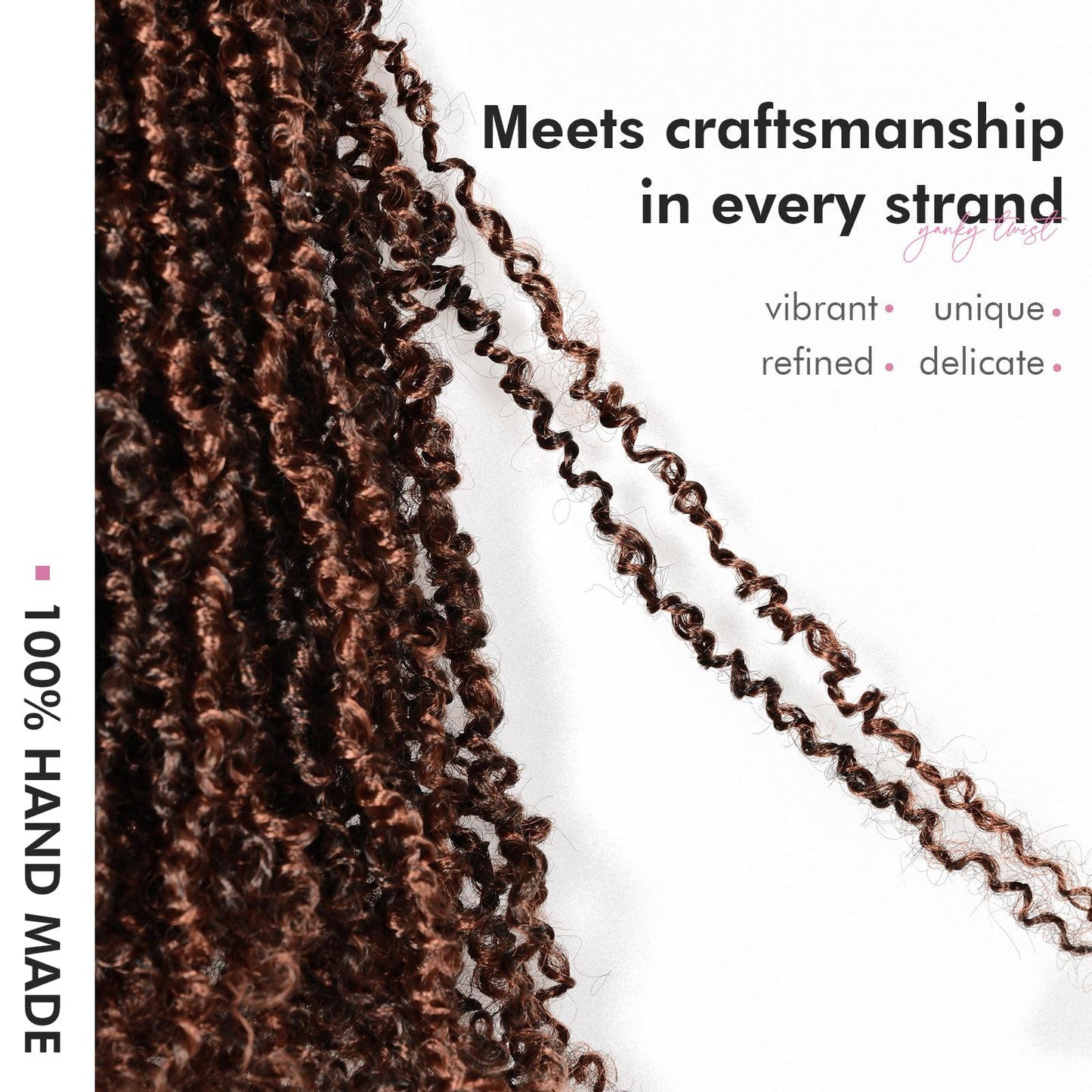Toyotress Yanky Twist Crochet Hair - 8 Inch 2 Packs (30 Strands/Pcs) Fluffy Spring Mini Twist Passion Twist, Black Mix Brown Pre-Looped Crochet Braids Braiding Hair (8 Inch, F1B/30-2P)