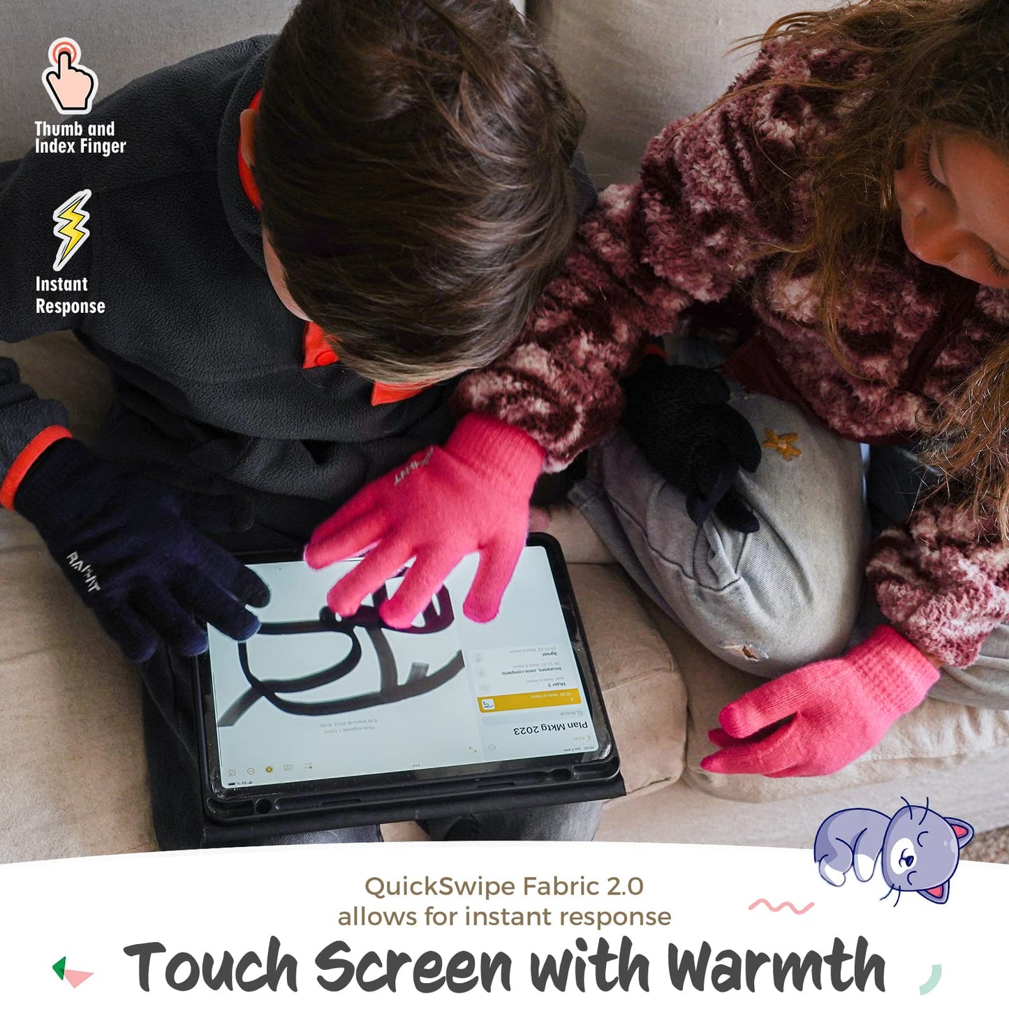 Kids Winter Gloves for Boys Girls Children Toddler Thermal Wool Knit Gloves with Insulated Fleece Lining Keep Hand Warm Gift