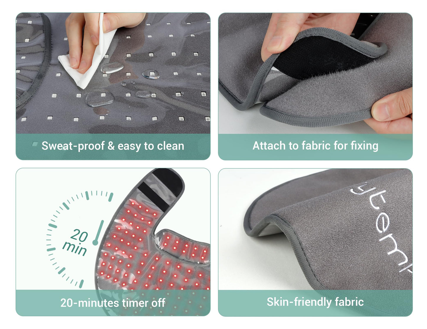 Comfytemp Red Light Therapy for Neck Shoulder Back Pain Relief with 162 LEDs, Infrared Light Therapy Pad for Body, Flexible Near Light Therapy Wrap, 660nm & 850nm