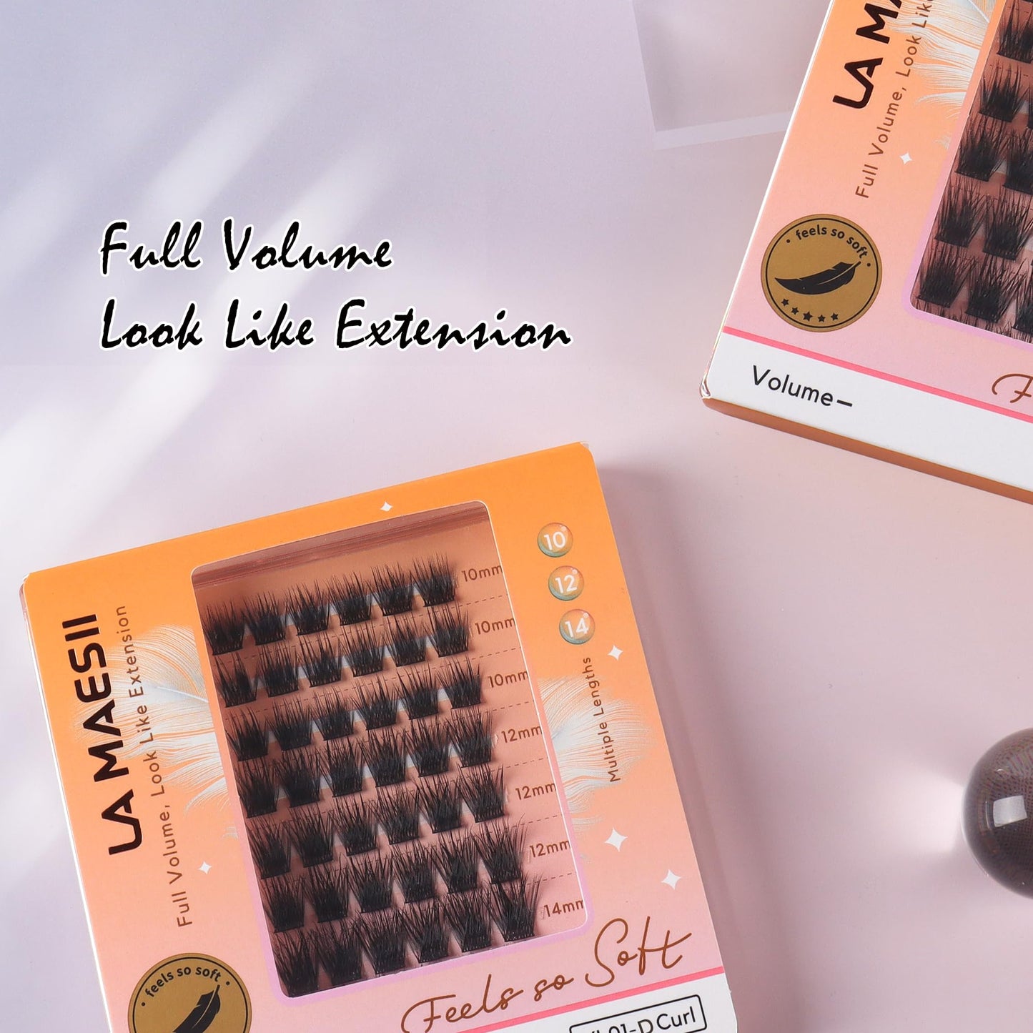 LA MAESII Lash Clusters, Volume Cluster Lashes DIY Eyelash Extensions, Wispy Individual Lashes False Eyelashes Clusters, Soft & Thin Band Reusable 10-12-14mm (Volume-D)