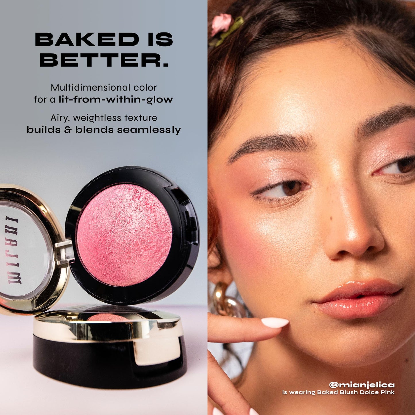 Milani Baked Blush - Petal Primavera (0.12 Ounce) Cruelty-Free Powder Blush - Shape, Contour & Highlight Face for a Shimmery or Matte Finish