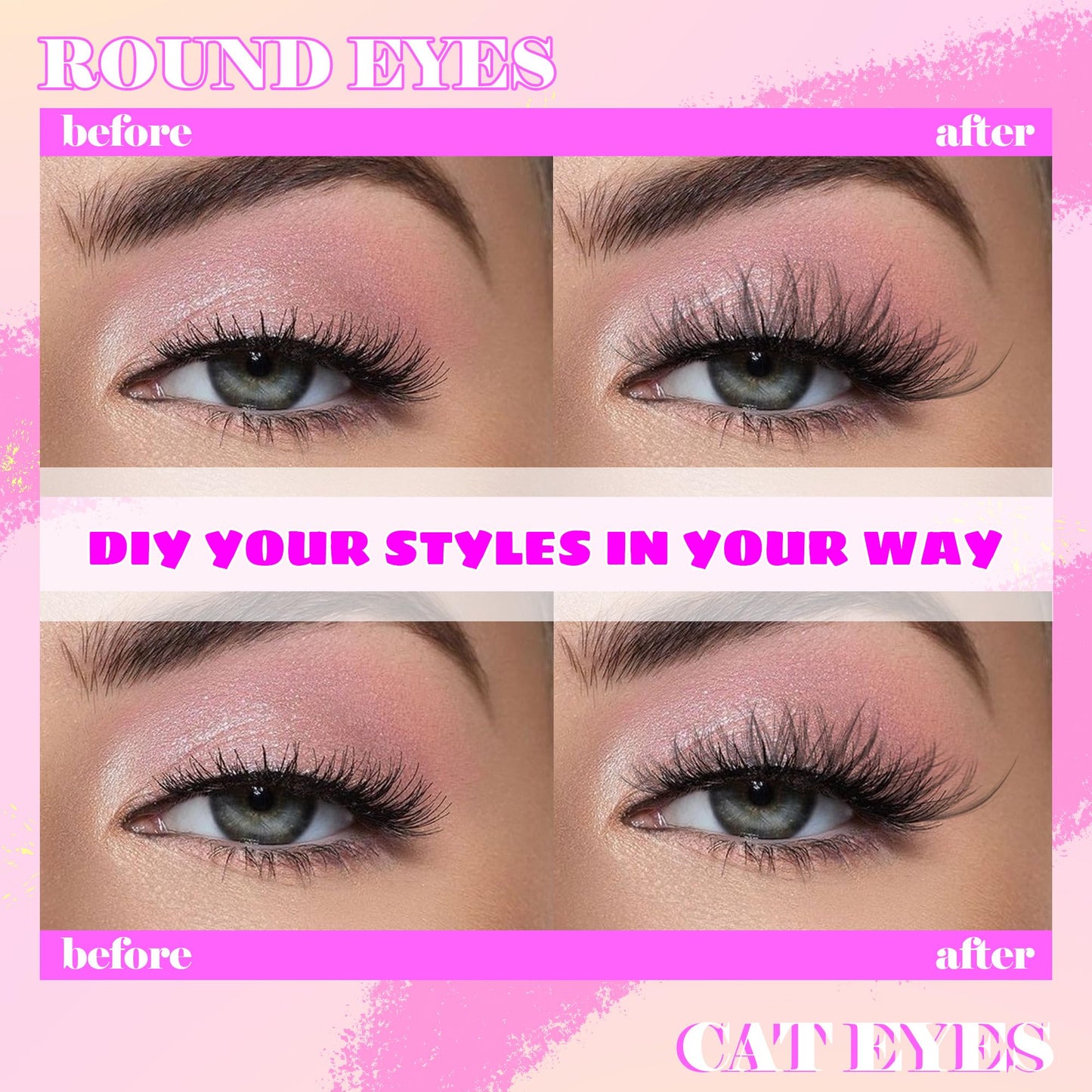 GAQQI Lash Clusters, GQ02 Individual Lashes C Curl 112PCS, Wide Band 12MM Only Eyelash Clusters, Natural and Wispy Cluster Lash Extensions (GQ02,12mm, C Curl)