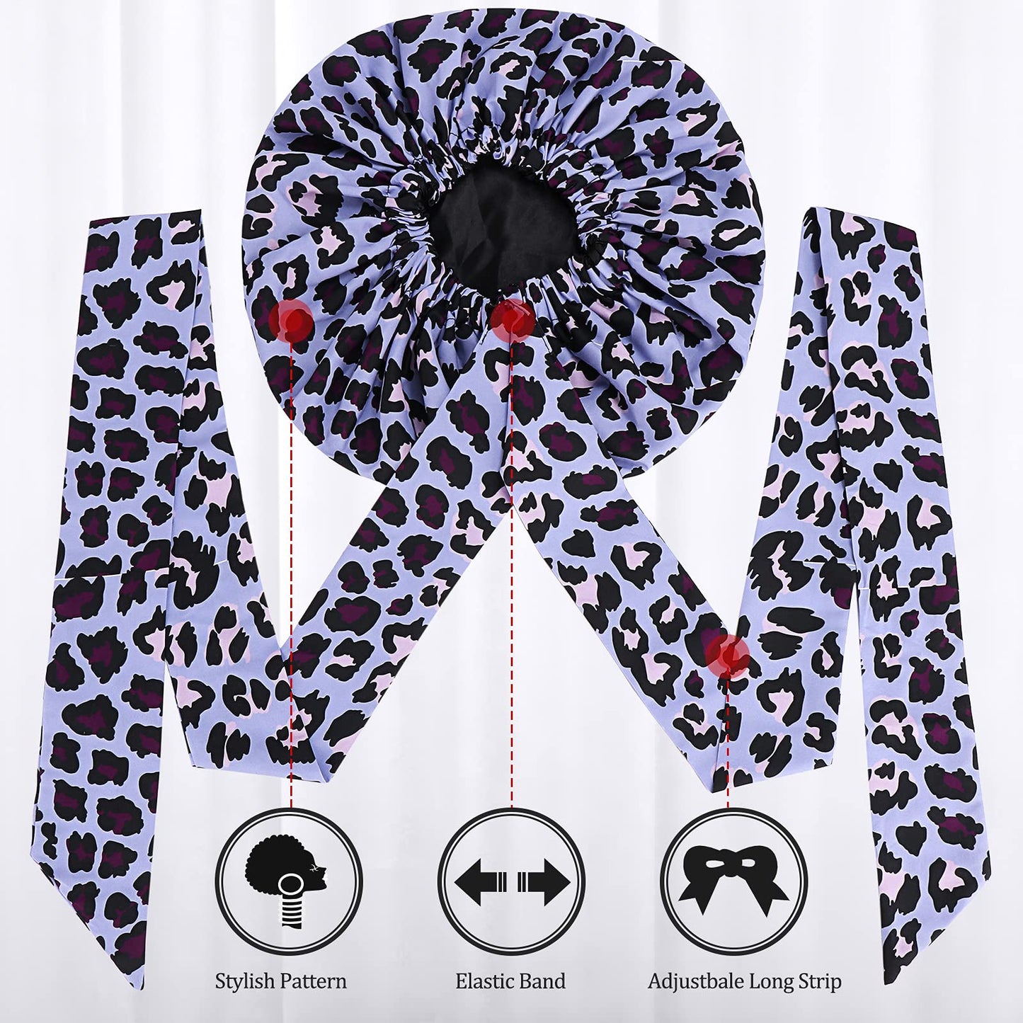 Satin Bonnet for Women, Silk Bonnet for Curly Hair Bonnet for Black Women Sleeping, Extra Large Bonnet for Braids Large Satin Bonnet with Tie Band