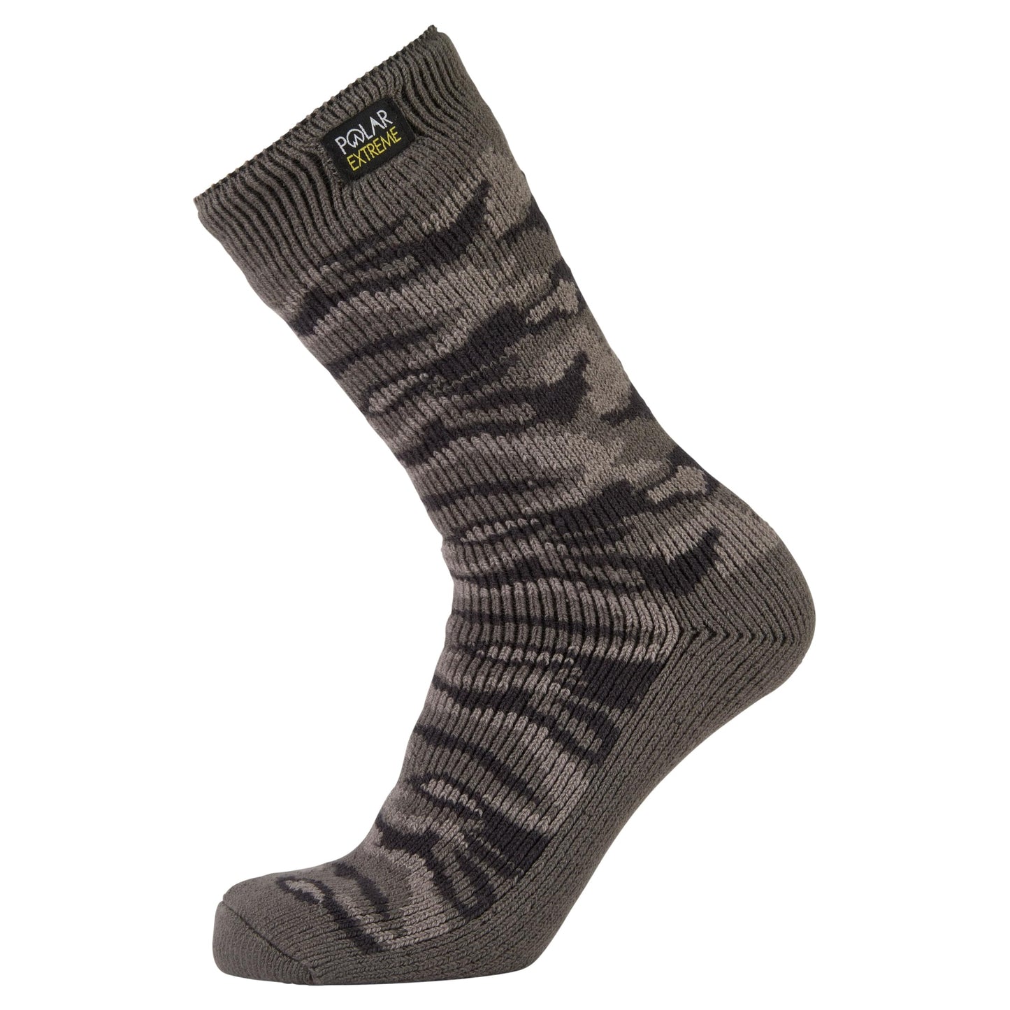Polar Extreme Men's Thermal Socks, Grey Camo/Grey Camo, 2-Pack, Insulated and Warm, Cold Weather