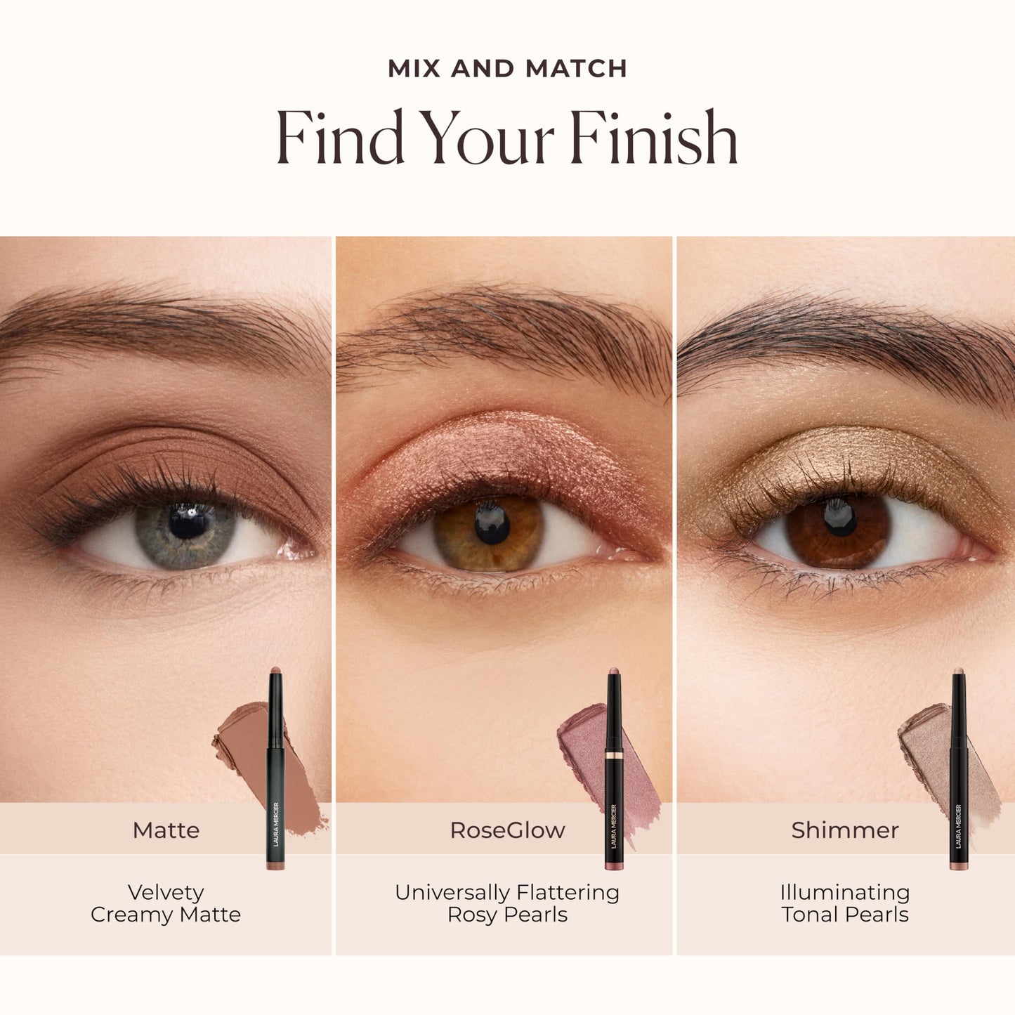 Laura Mercier Caviar Stick Cream Eyeshadow: Shimmer Finish, 24HR Wear, Long Lasting, Rich Color, Easily Blendable and Buildable, Waterproof, Hyaluronic Acid Infused, Eyeshadow Stick Set, Starlight
