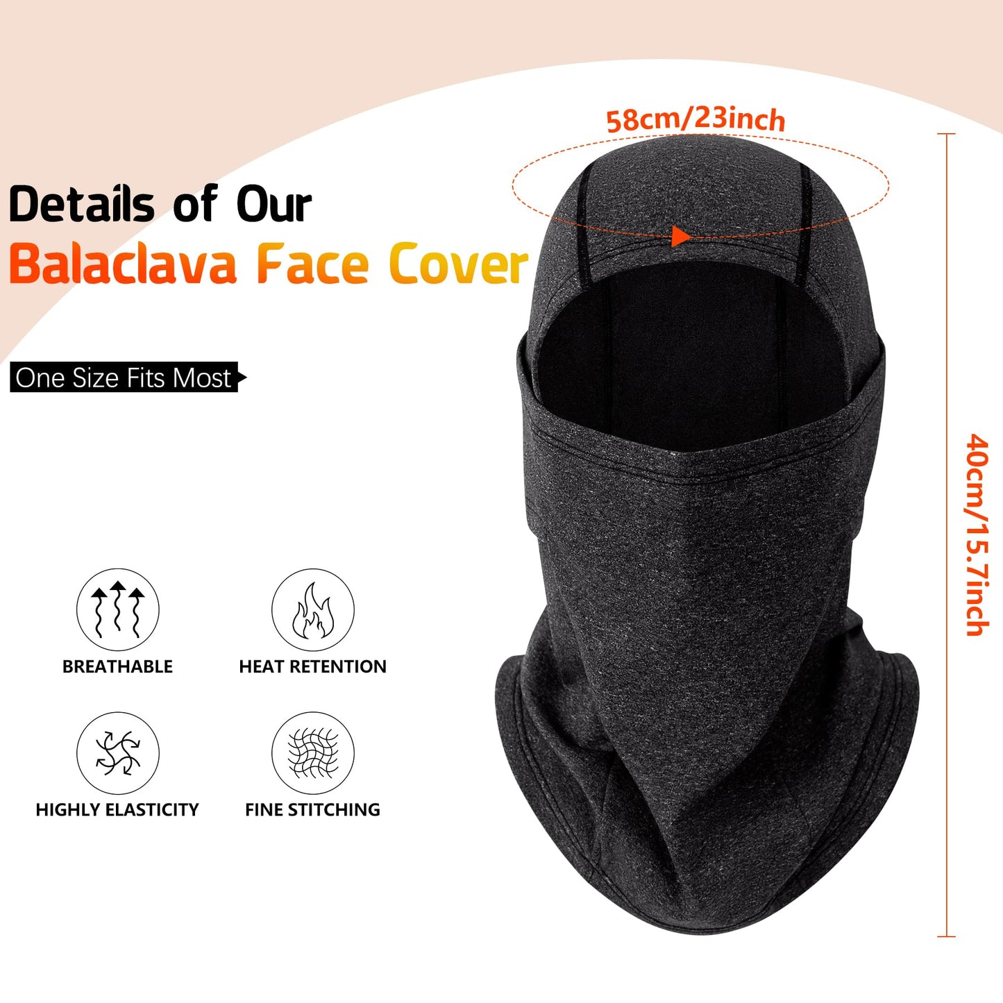 Windproof Ski Mask for Cold Weather - Balaclava Face Mask for Motorcycle Men & Women