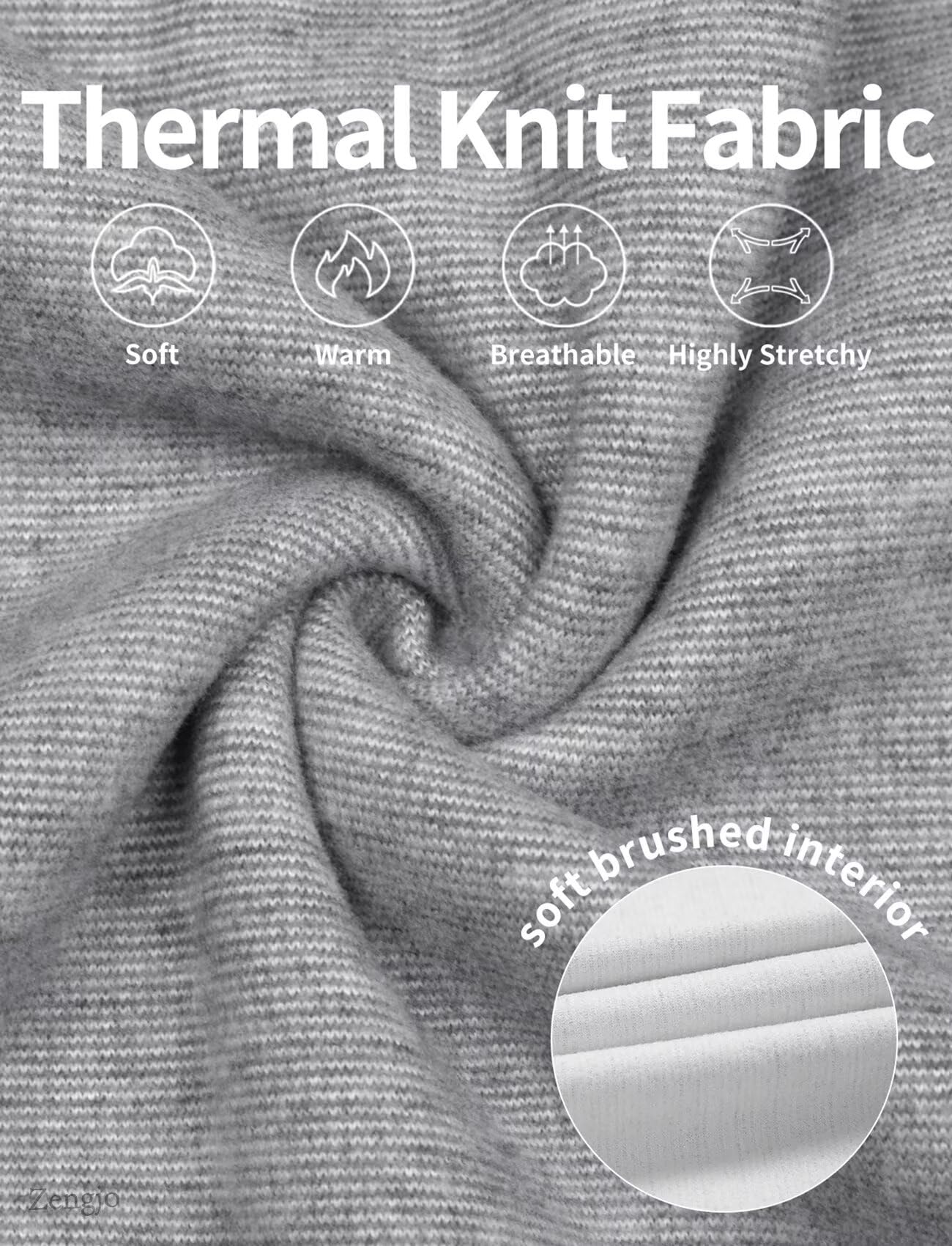 Thermal Tops for Men Cold Weather Mock Neck Undershirt(Light Grey,L)