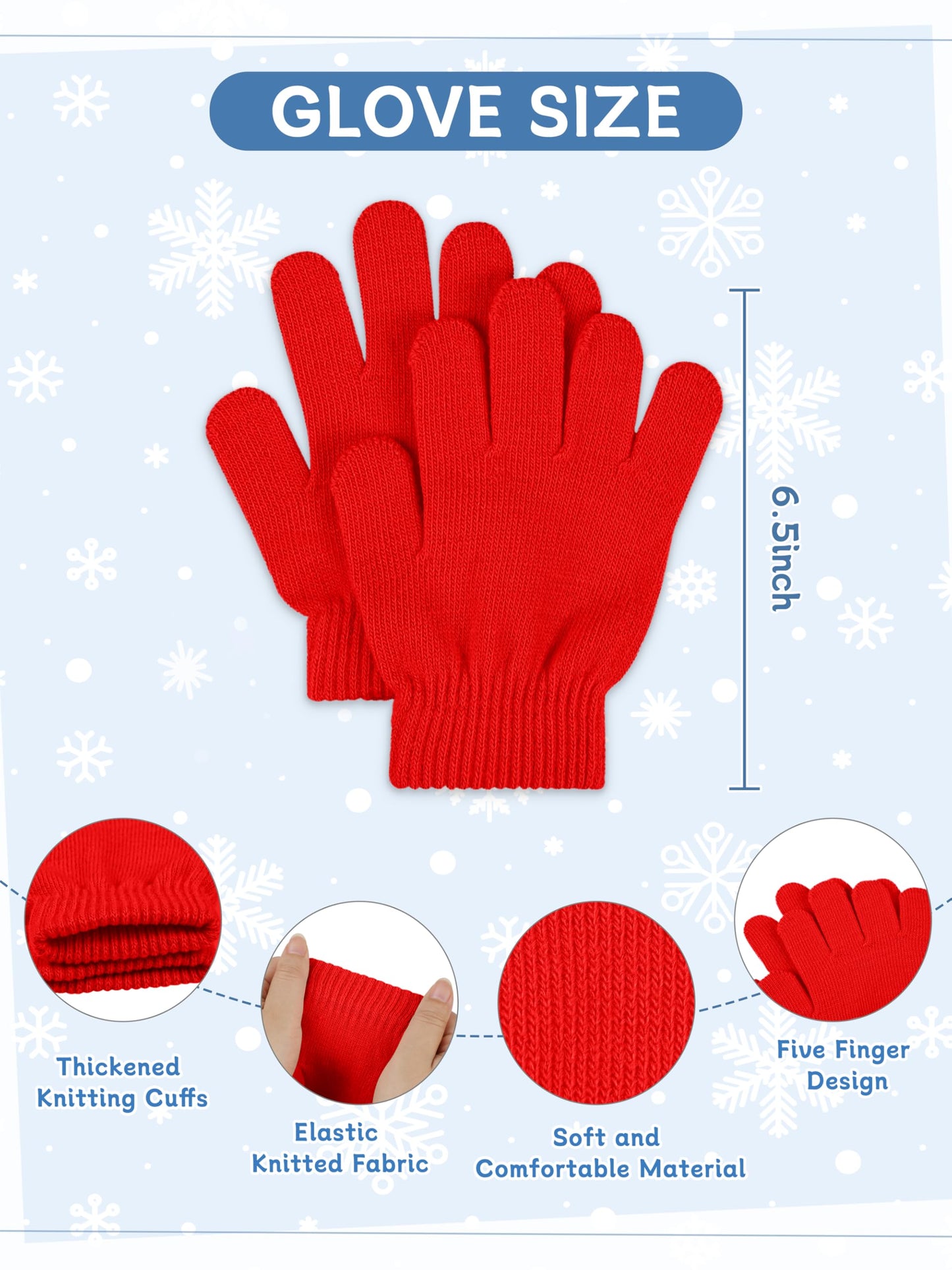Gnodio 8 Pack Kids Beanie Hats and Gloves Set Kid's Knitted Beanies Hat Winter Gloves for Boys Girls