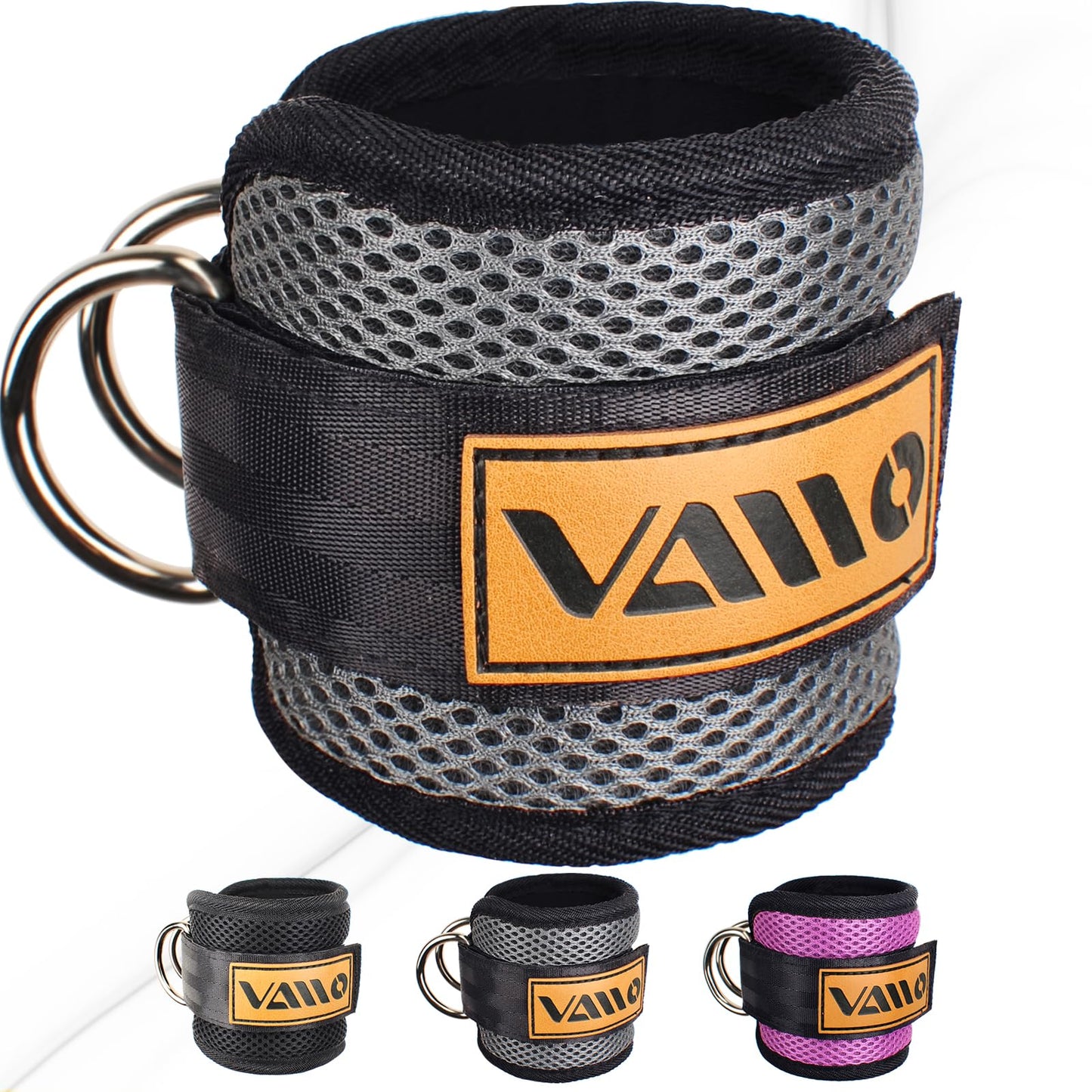 VAIIO Ankle Straps for Cable Machines,Adjustable Comfort fit Neoprene, Reinforce Double D-Ring - Premium Ankle Cuffs to Improve Abdominal Muscles, Lift The Butts, Tone The Legs for Men & Women