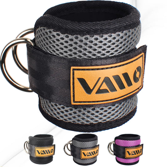 VAIIO Ankle Straps for Cable Machines,Adjustable Comfort fit Neoprene, Reinforce Double D-Ring - Premium Ankle Cuffs to Improve Abdominal Muscles, Lift The Butts, Tone The Legs for Men & Women