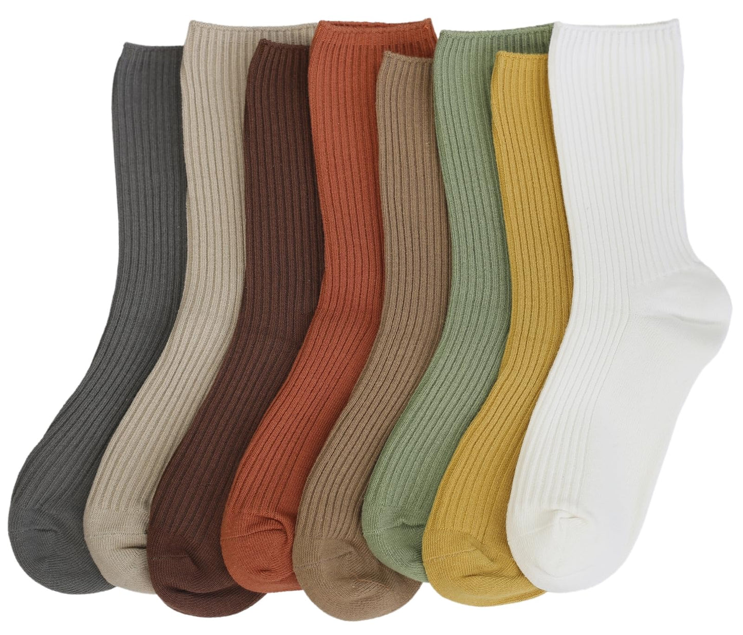 ACCFOD Fall Slouch Socks for Women Cotton Slouchy Socks Brown Coffee Gray Orange Green Yellow Nude White Socks
