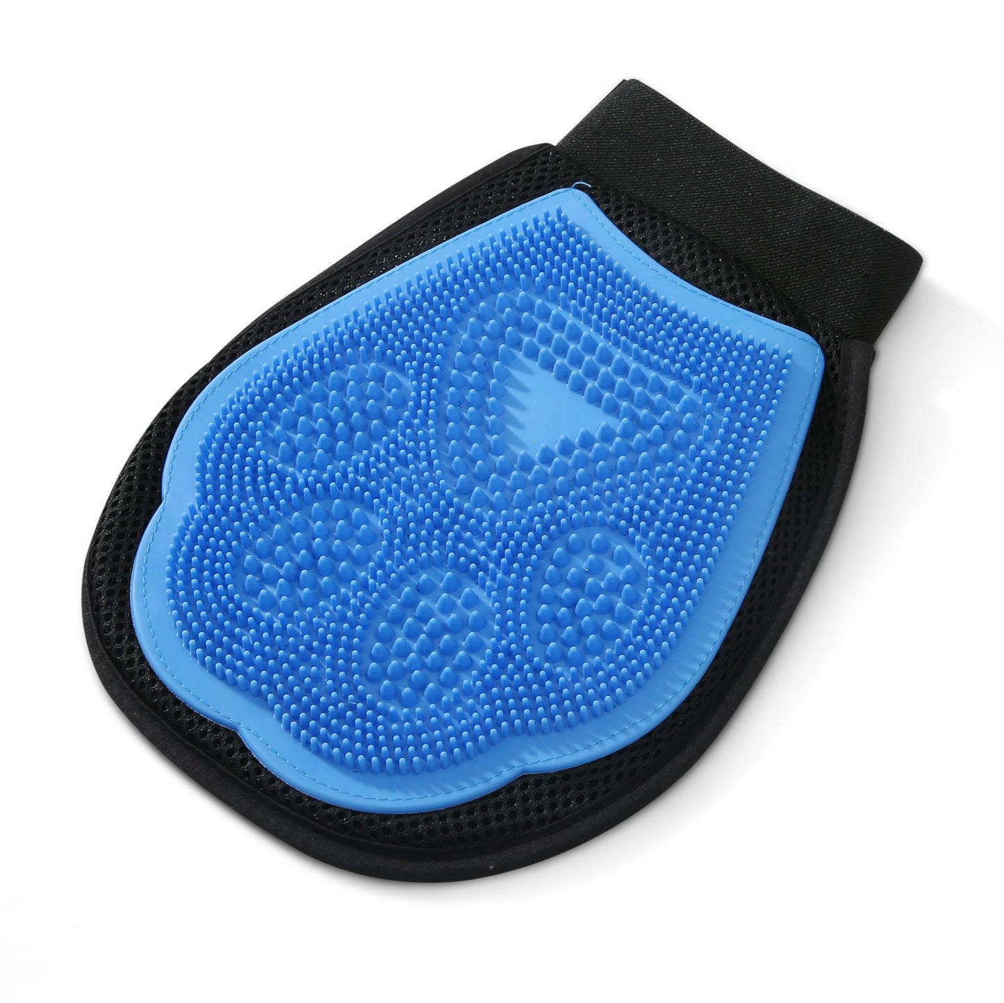 Wags & Wiggles Dual Sided Dog Grooming Glove with Rubber Paw - 2-in-1 Grooming Tool for Brushing, Massaging, and Scrubbing - Velour Side Acts as Fur Remover