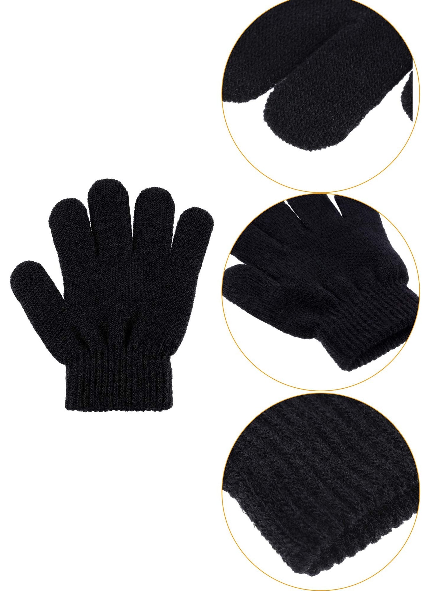HESTYA 14 Pairs Magic Kids Winter Gloves Children Knit Gloves Warm Stretchy Gloves for Boys Girls