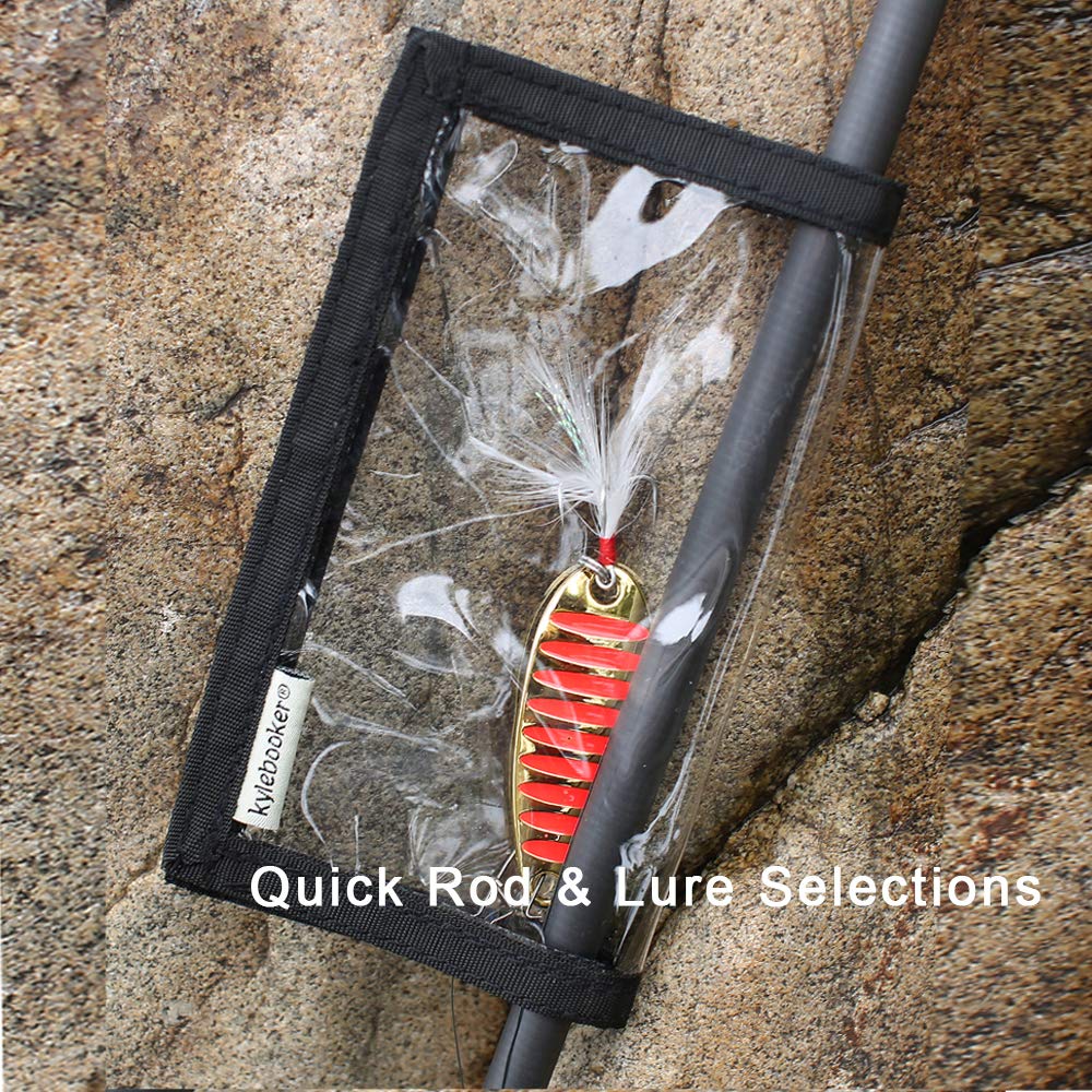 Kylebooker 4 Packs Fishing Lure Wraps Clear PVC Protective Covers (4 Pack, Medium (5.67“x 3.38”),Black)