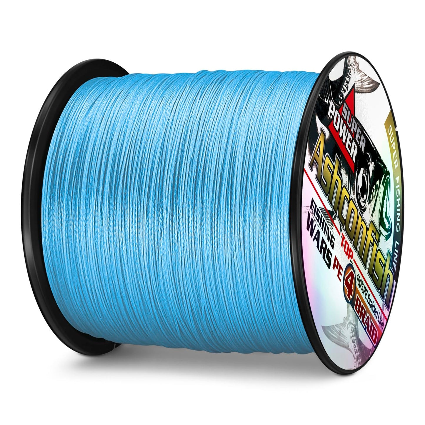 Ashconfish Braided Fishing Line- 4 Strands Super Strong PE Fishing Wire Heavy Tensile for Saltwater & Freshwater Fishing -Abrasion Resistant - Zero Stretch- 100M/109Yds 6LB Blue