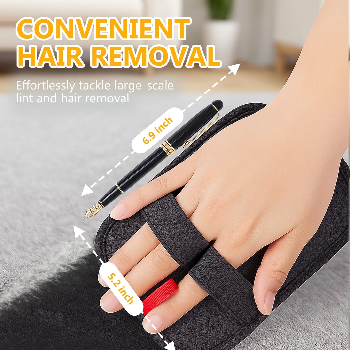 zeBrush Pet Hair Removal Gloves, Reusable Electrostatic Pet Hair Removal Tool, Versatile Grooming Gloves for Couch, Furniture, Carpet, Curtain, Upgraded Animal Fur Removal Tool for Cat & Dogs