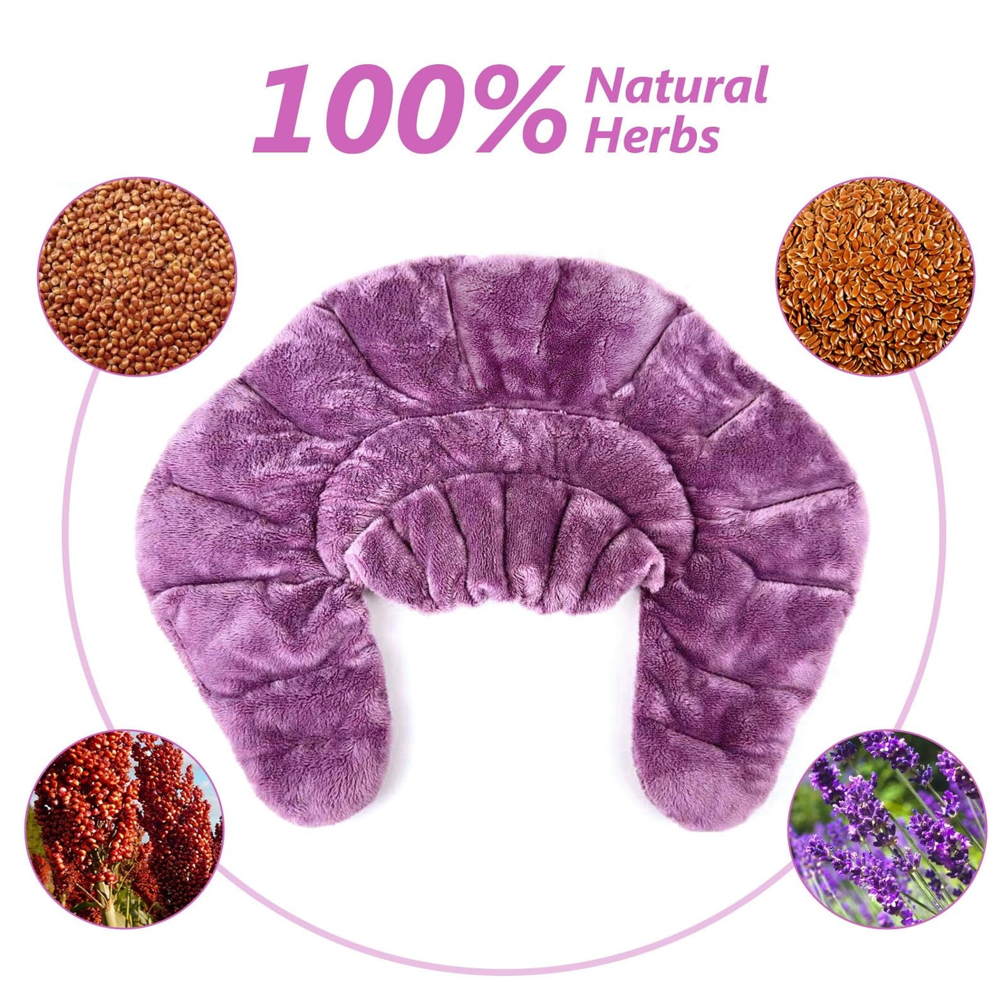 RelaxCoo Microwavable Heating Pad for Neck, Shoulders, and Back - Weighted Neck Warmer with Moist Heat, Purple, Lavender Scented
