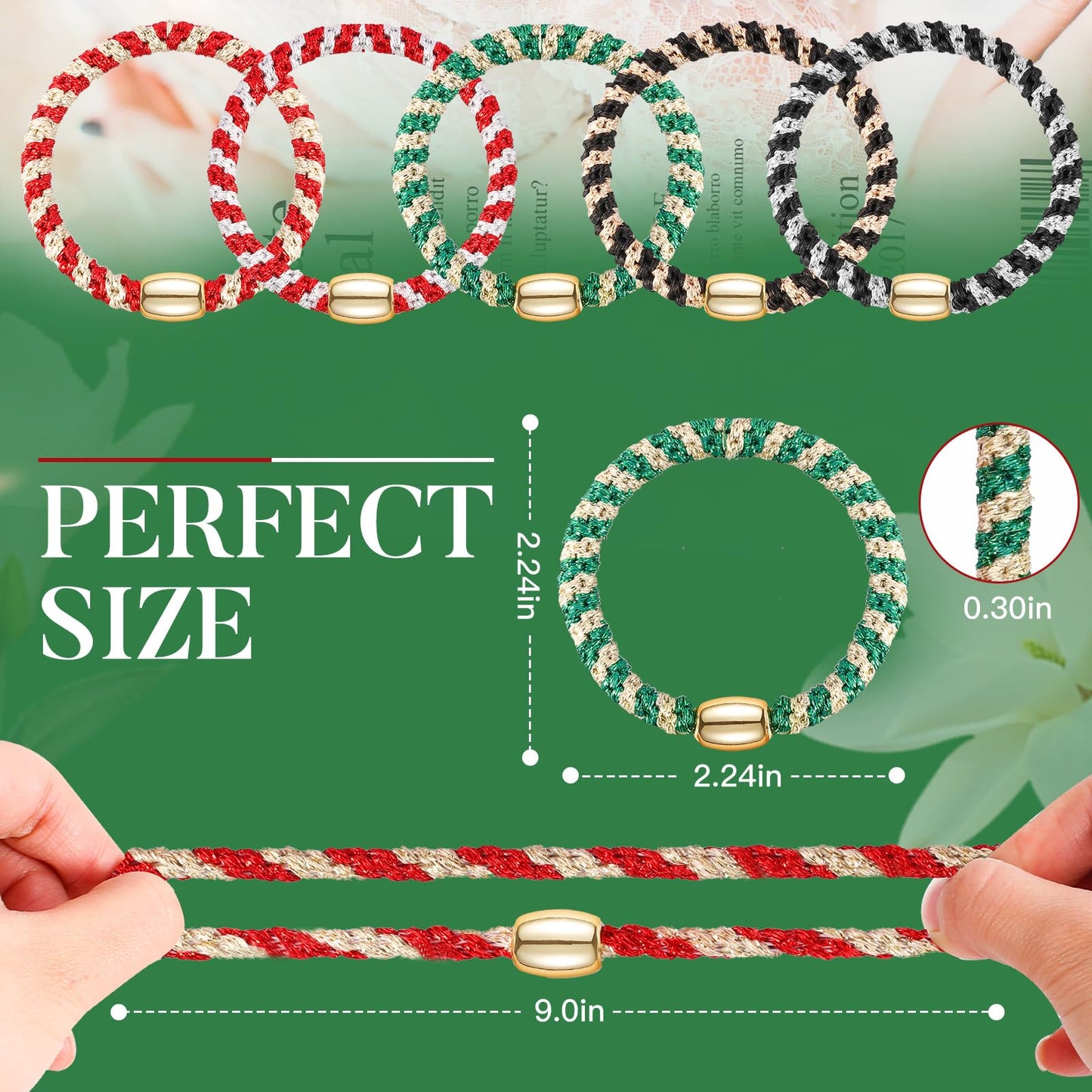 FORENEE Hair Ties No Damage - 10PCS Ponytail Holders - Elastic Hair Ties for Thick Hair - Braided Hair Bands for Women Girls's Hair - Christmas Limited