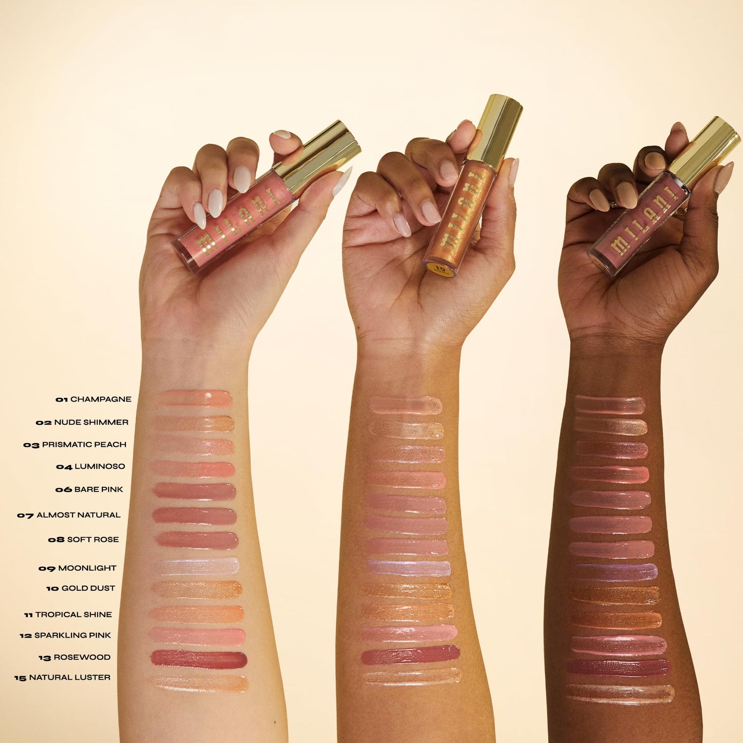 Milani Lip Gloss, Keep It Full Nourishing Lip Plumper with Hyaluronic Acid & Peptides for Soft, Fuller-Looking Lips (0.13 Fl. Oz.) Champagne