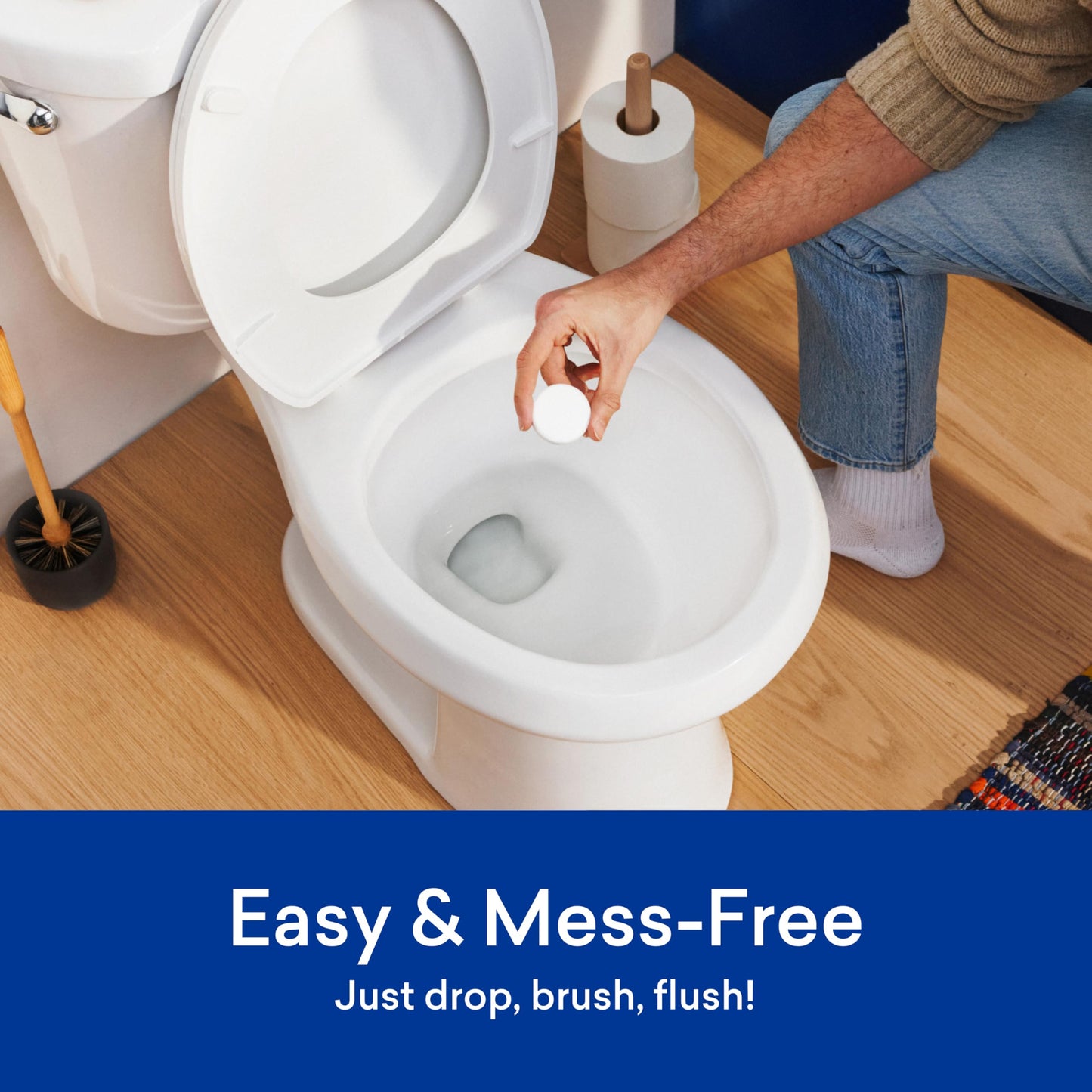 BLUELAND Toilet Bowl Cleaner Tablets, 28 Count, Lemon Cedar, Plastic-Free, No Harsh Chemicals, Plant-Based