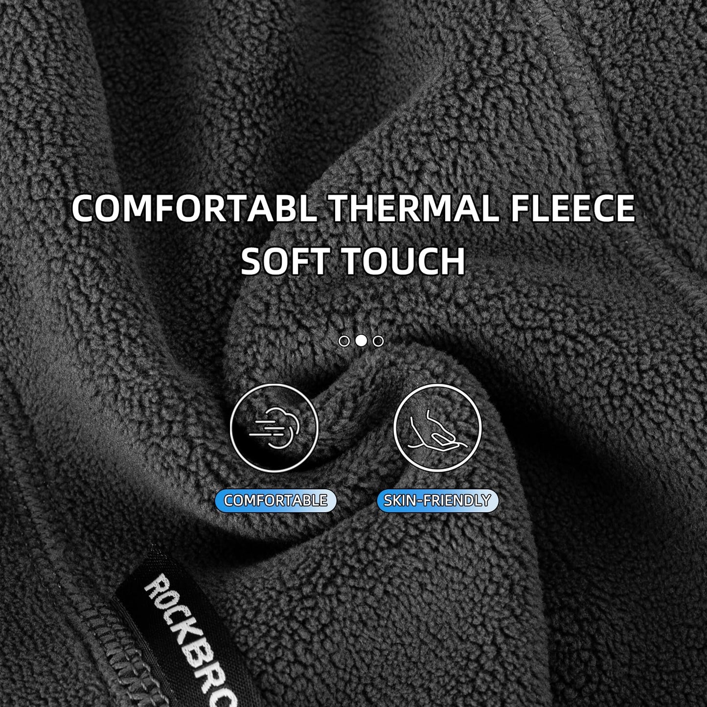 ROCKBROS Cold Weather Balaclava Ski Mask for Men Windproof Thermal Winter Scarf Mask Women Neck Warmer Hood for Cycling (Thick-Fleece DeepGray)