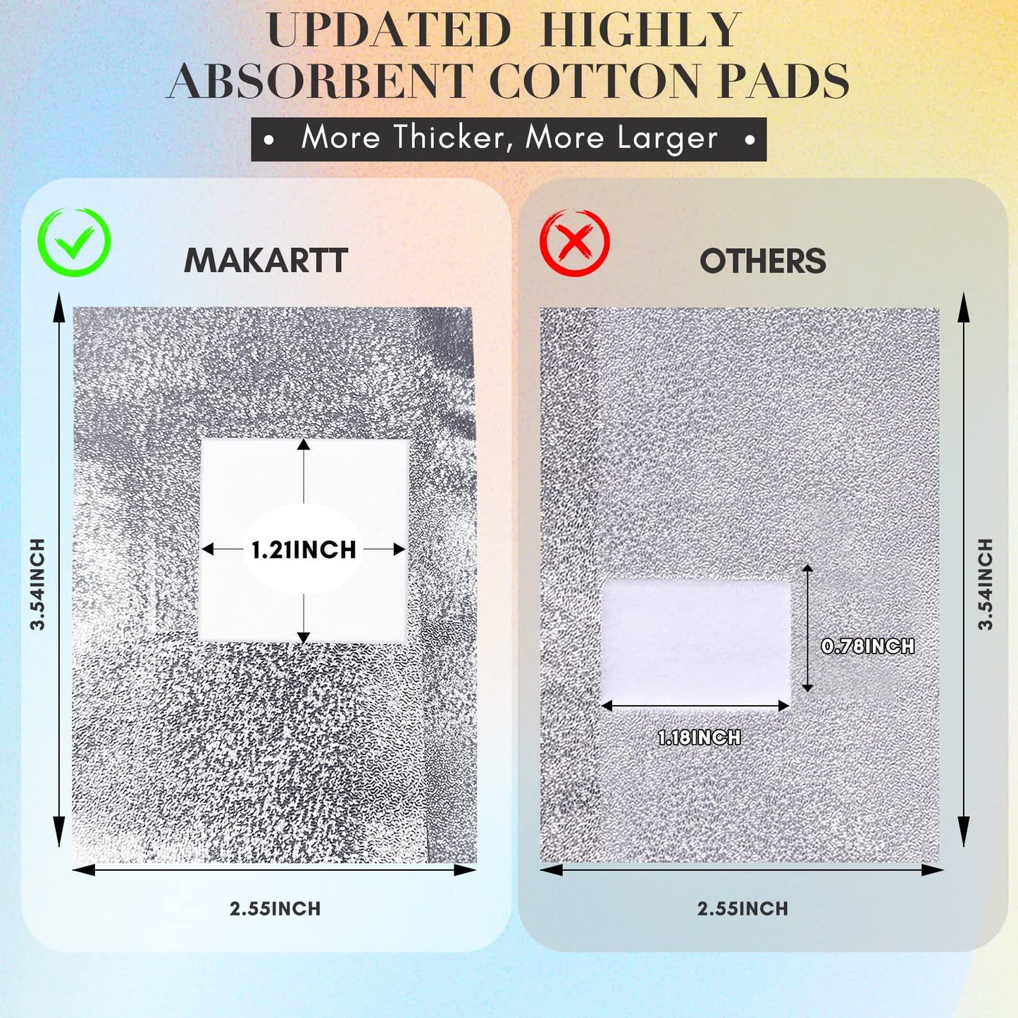 Makartt Nail Polish Nail Gel Remover Soak Off Gel Nail Polish Remover Foil Wraps 200pcs with Larger Cotton Pad 1 pcs Cuticle Pusher Valentine's Day Gift, R-01