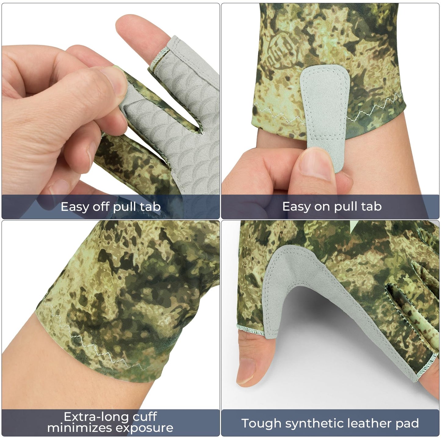 KastKing La Sal Fishing Gloves UPF50+ Sun Gloves UV Protection Fingerless Gloves Men Women for Outdoor, Kayaking, Rowing, Paddling, Canoeing, Hunting