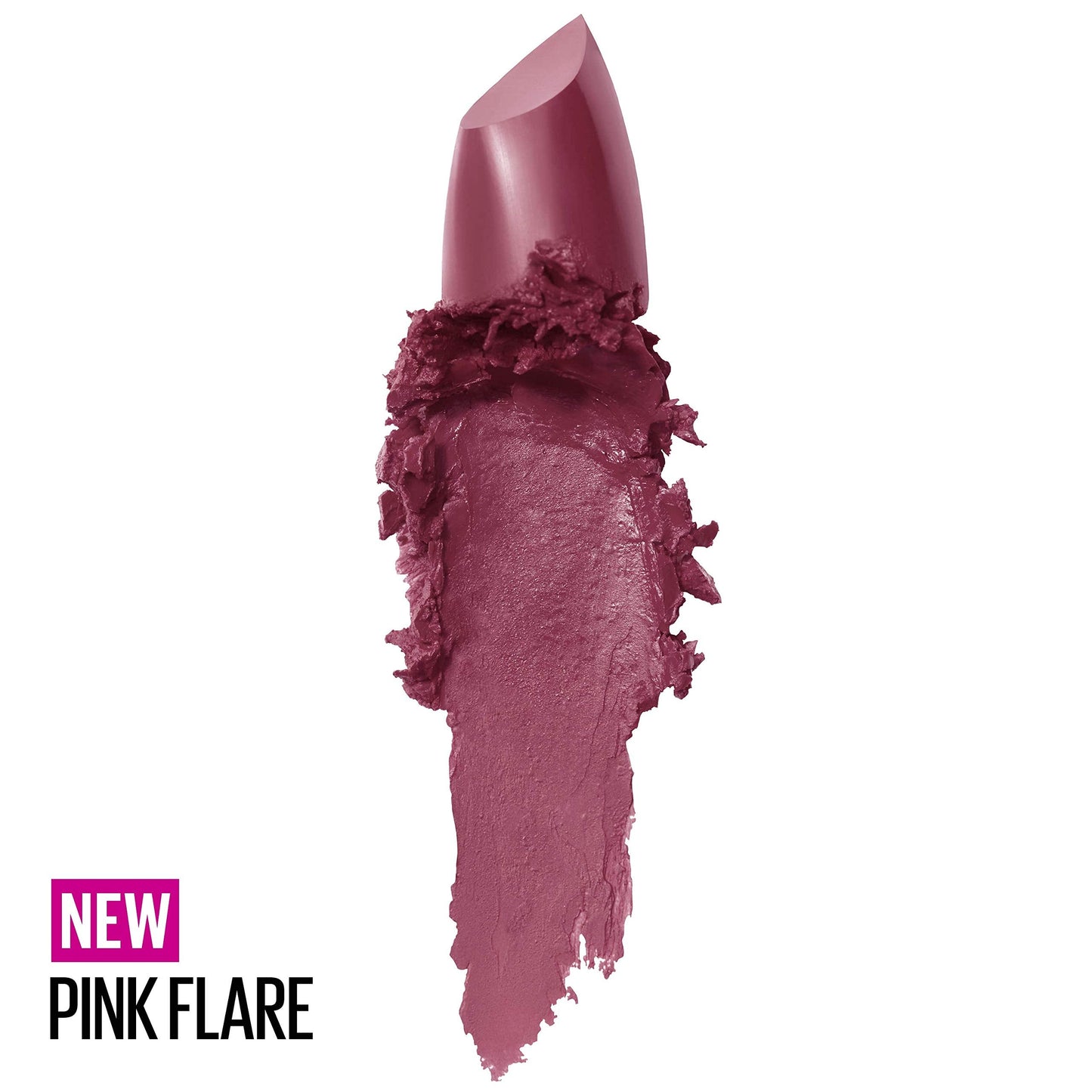 Maybelline Color Sensational Lipstick, Lip Makeup, Cream Finish, Hydrating Lipstick, Nude, Pink, Red, Plum Lip Color, Pink Flare, 0.15 oz; (Packaging May Vary)