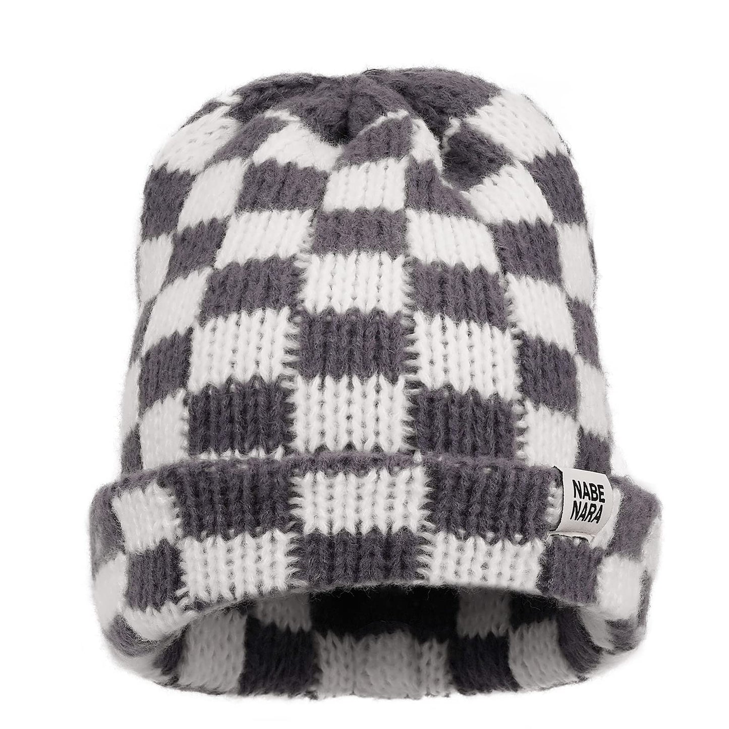 Croogo Cuffed Beanie for Men Women Knit Skull Cap Warm Stocking Hats Winter Beanie Plaid Acrylic Hat Skullcap Hat,Gray-KH56