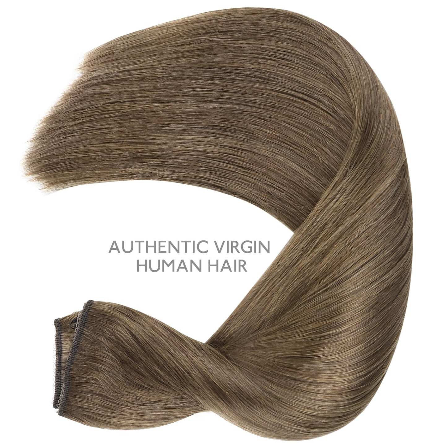 WENNALIFE Wire Hair Extensions (Increase 50% Lifespan) Real Human Hair 12 inch 100g Light Ash Brown Remy Real Hair Extensions Invisible Wire Hair Extensions Human Hair Natural Fish Line Straight Hair