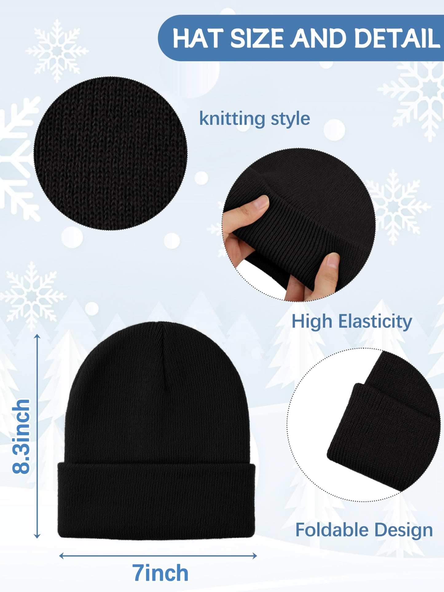 Gnodio 8 Pack Kids Beanie Hats and Gloves Set Kid's Knitted Beanies Hat Winter Gloves for Boys Girls