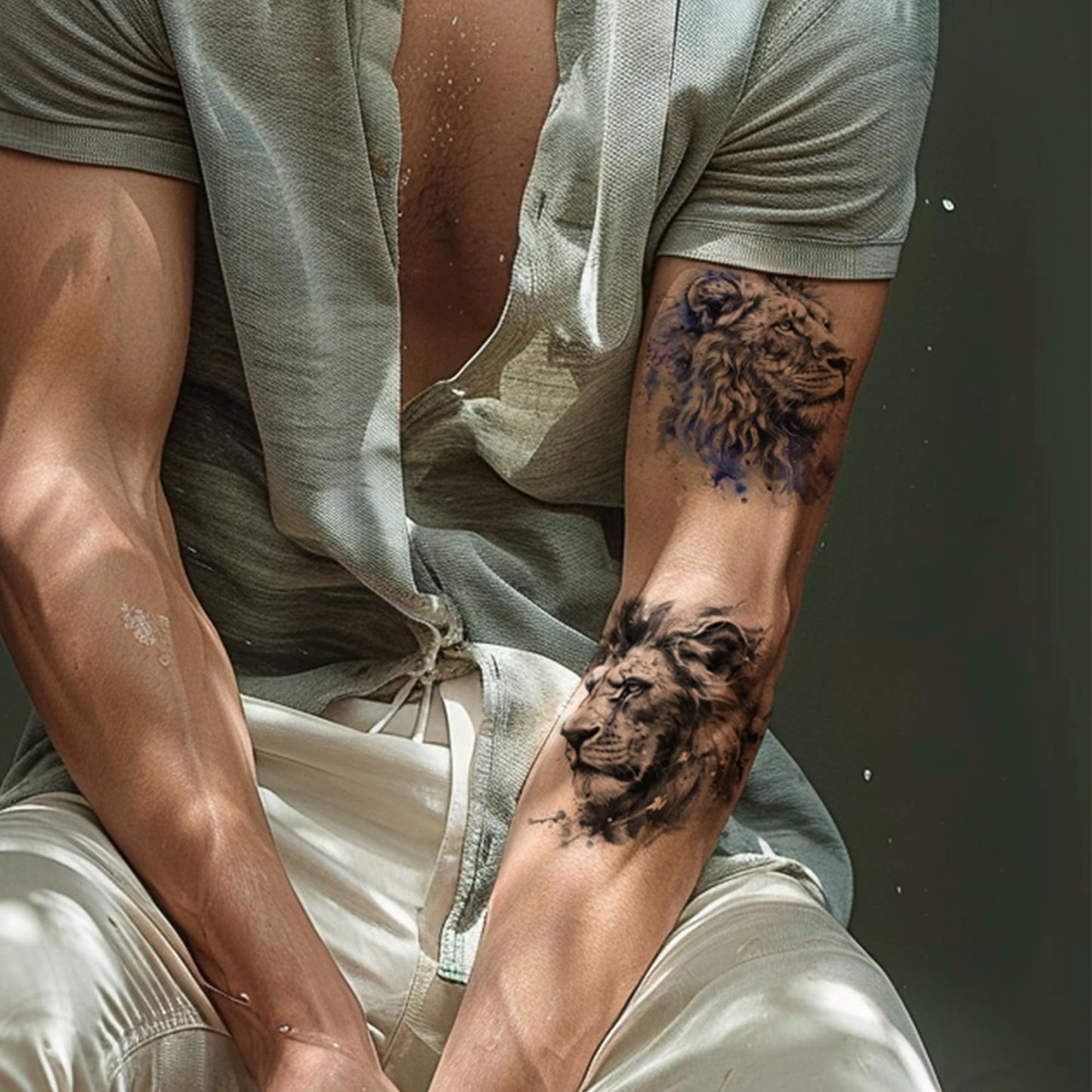 Everjoy 25 Sheets Tough Beast Temporary Tattoo Stickers, 12 Sheets Large Arm Watercolor Animals Fake Tattoos, 13 Pcs Small Animals Tattoo Stickers For Men and Women