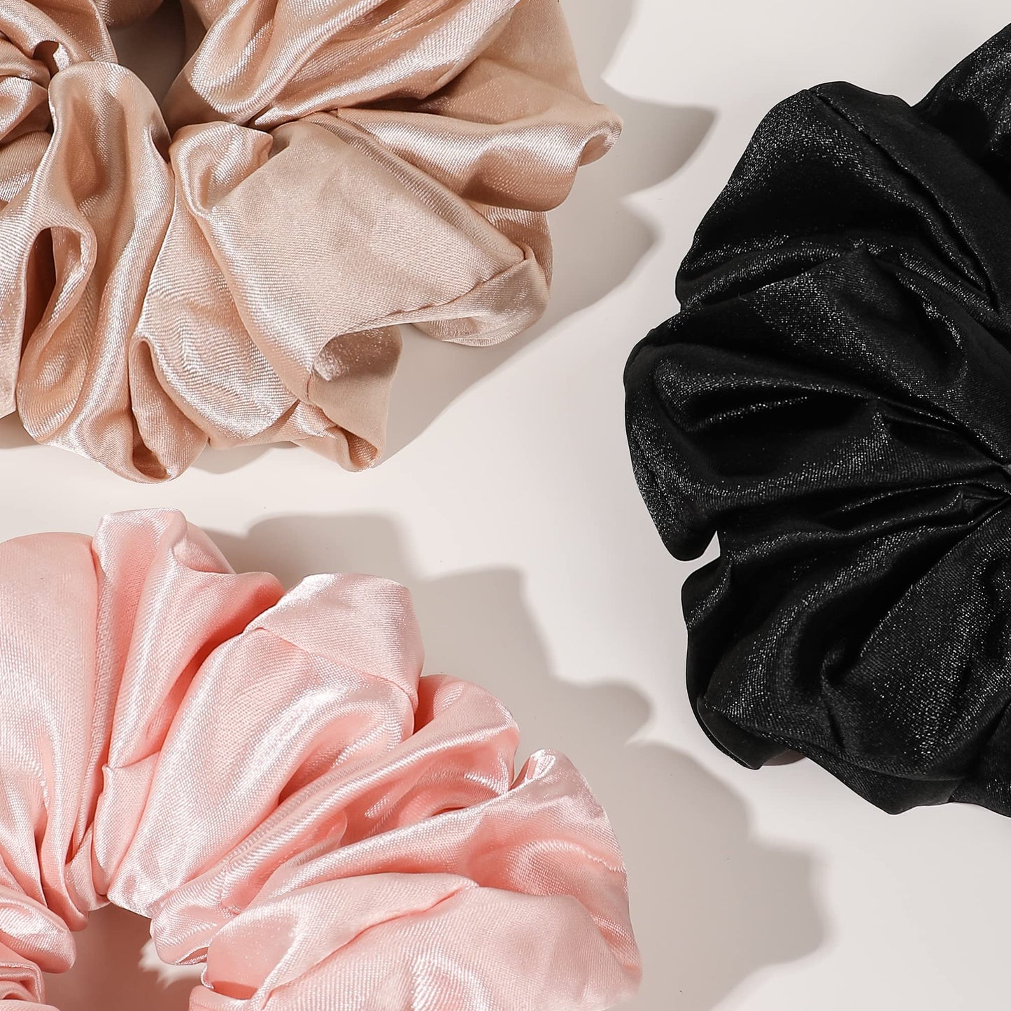 Silk Satin Hair Scrunchies for Women Girls Big Large Jumbo Scrunchie for Sleep Cute Gaint Oversize Scrunchy for Thick Hair