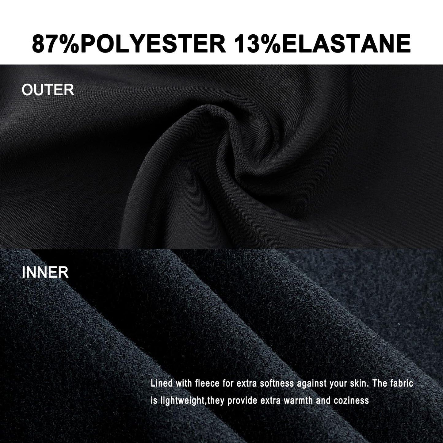 HISKYWIN Women's Long Sleeve Shirt Thermal Underwear Winter Warm Fleece Lined Top Soft Athletic Base Layer HF863 Black XXL